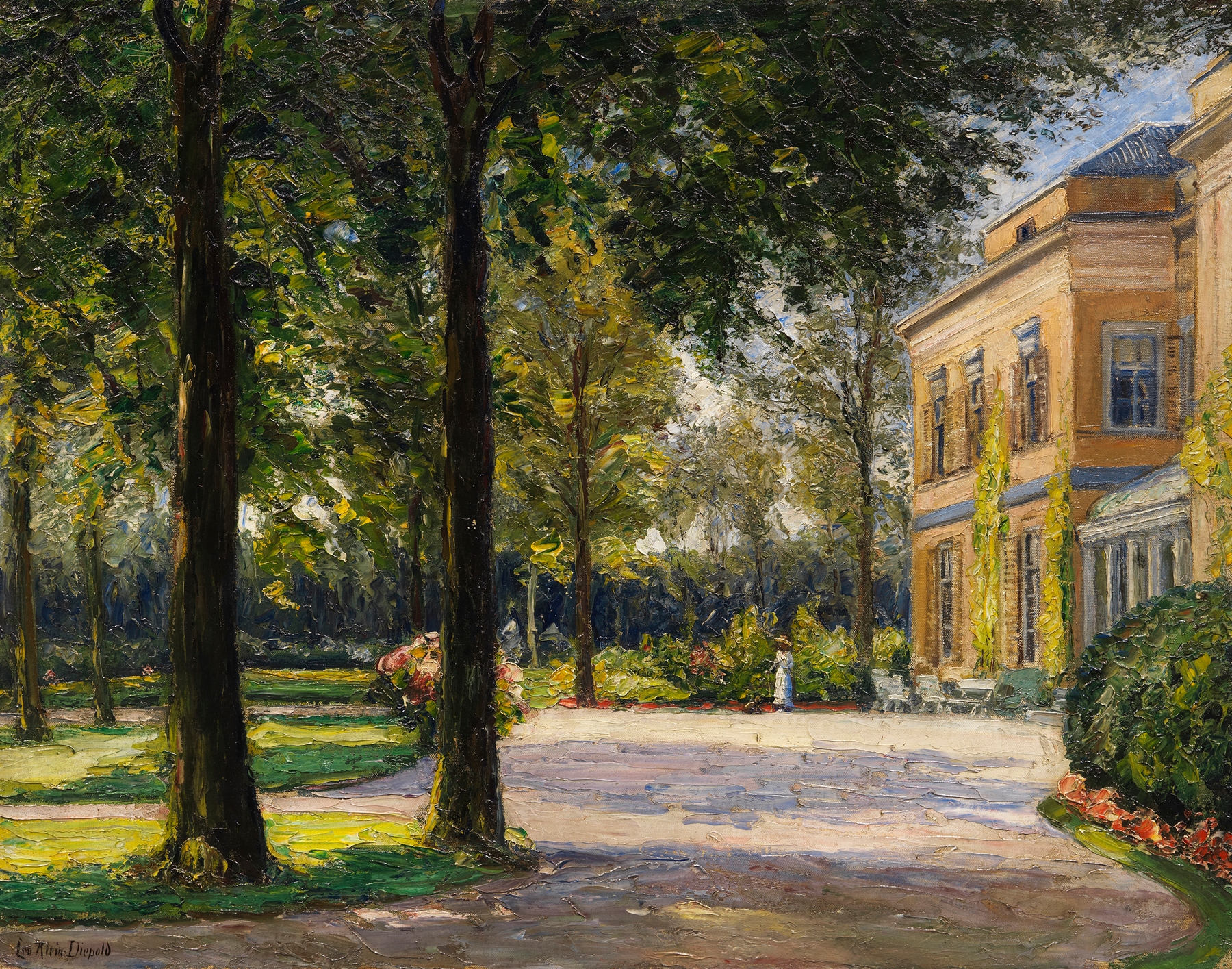 Botanical scene with flowers and light by Leo Klein von Diepold, oil painting