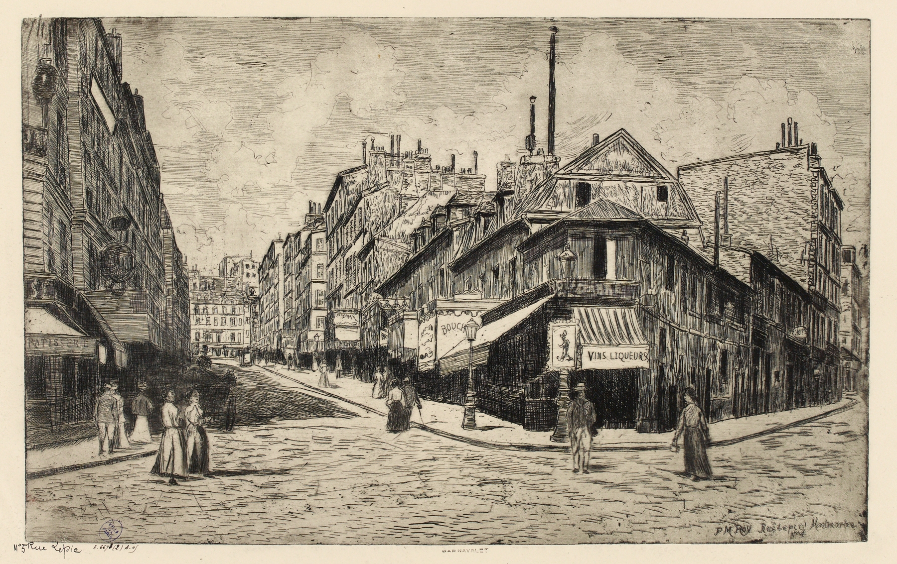 Rue Lepic à Montmartre by Pierre-Marcel Roy, impressionism, genre scene