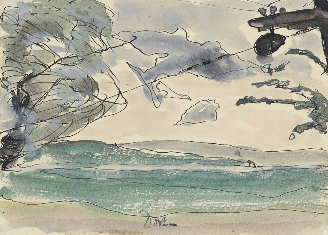 A serene landscape painting by Arthur Dove depicting Seneca Lake.