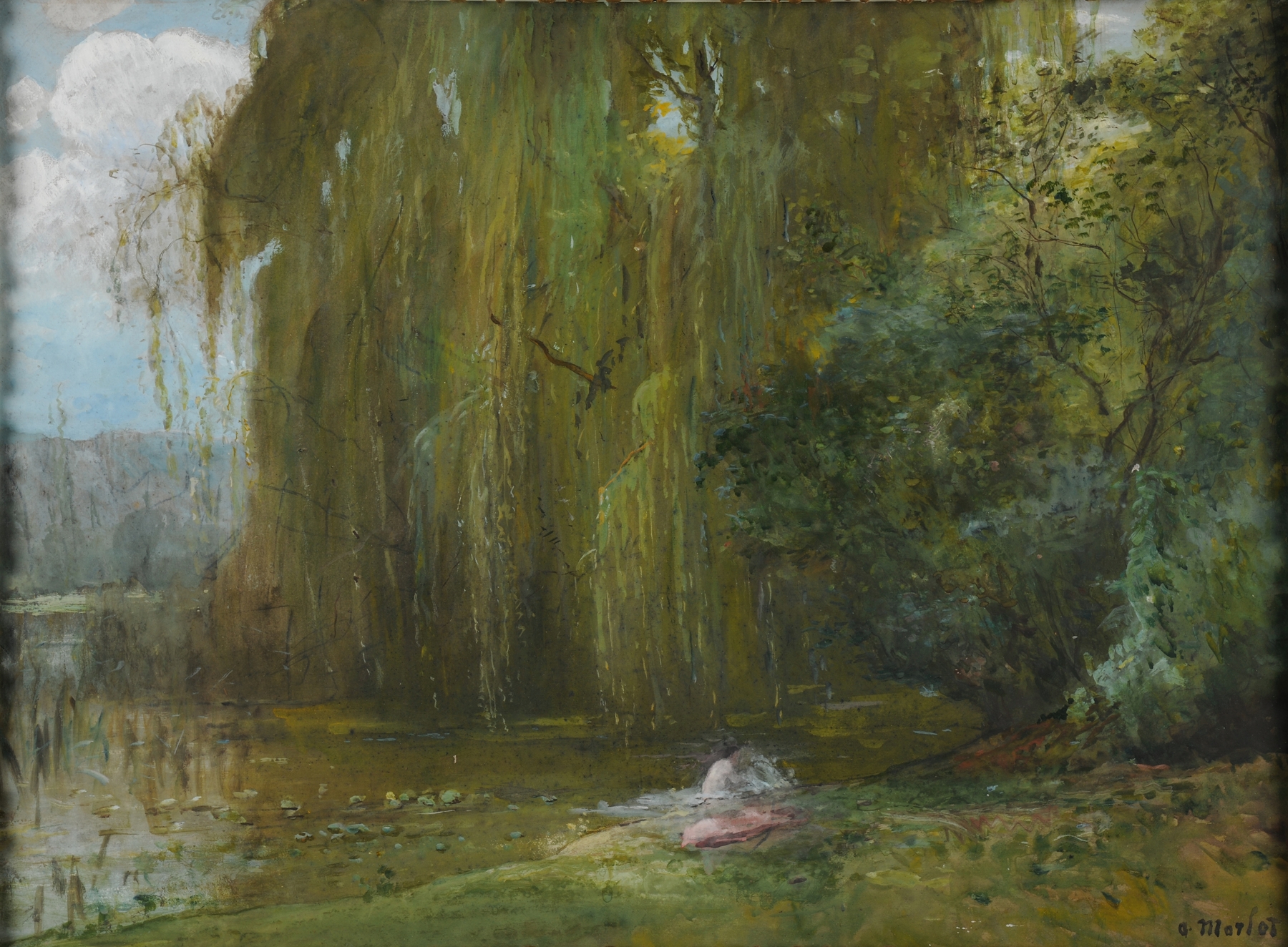 La baigneuse, by Alphonse Morlot, public domain