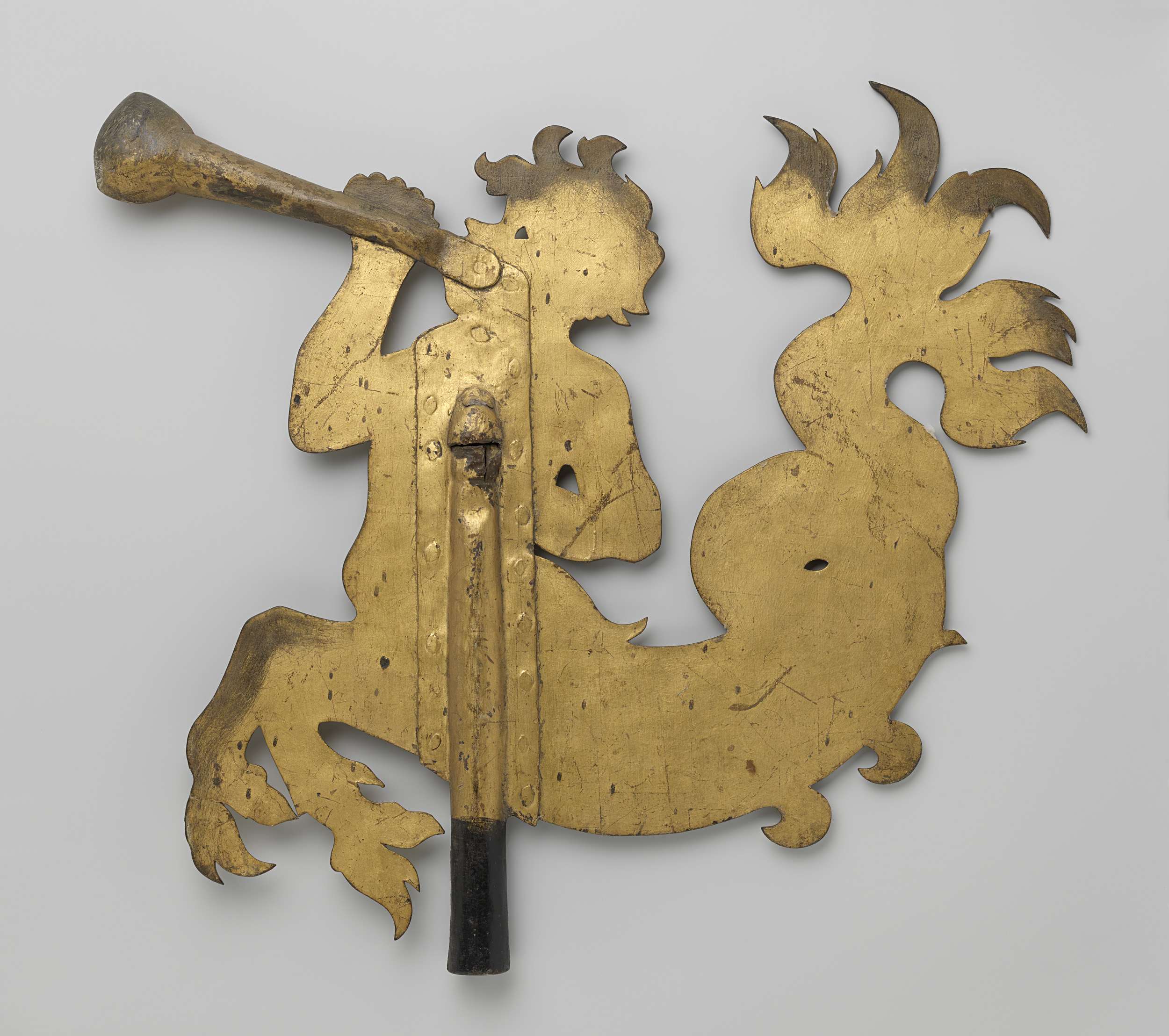 Windvaan van koper, met triton, afkomstig van de Hogewoerdspoort te Leiden, by anoniem, public domain