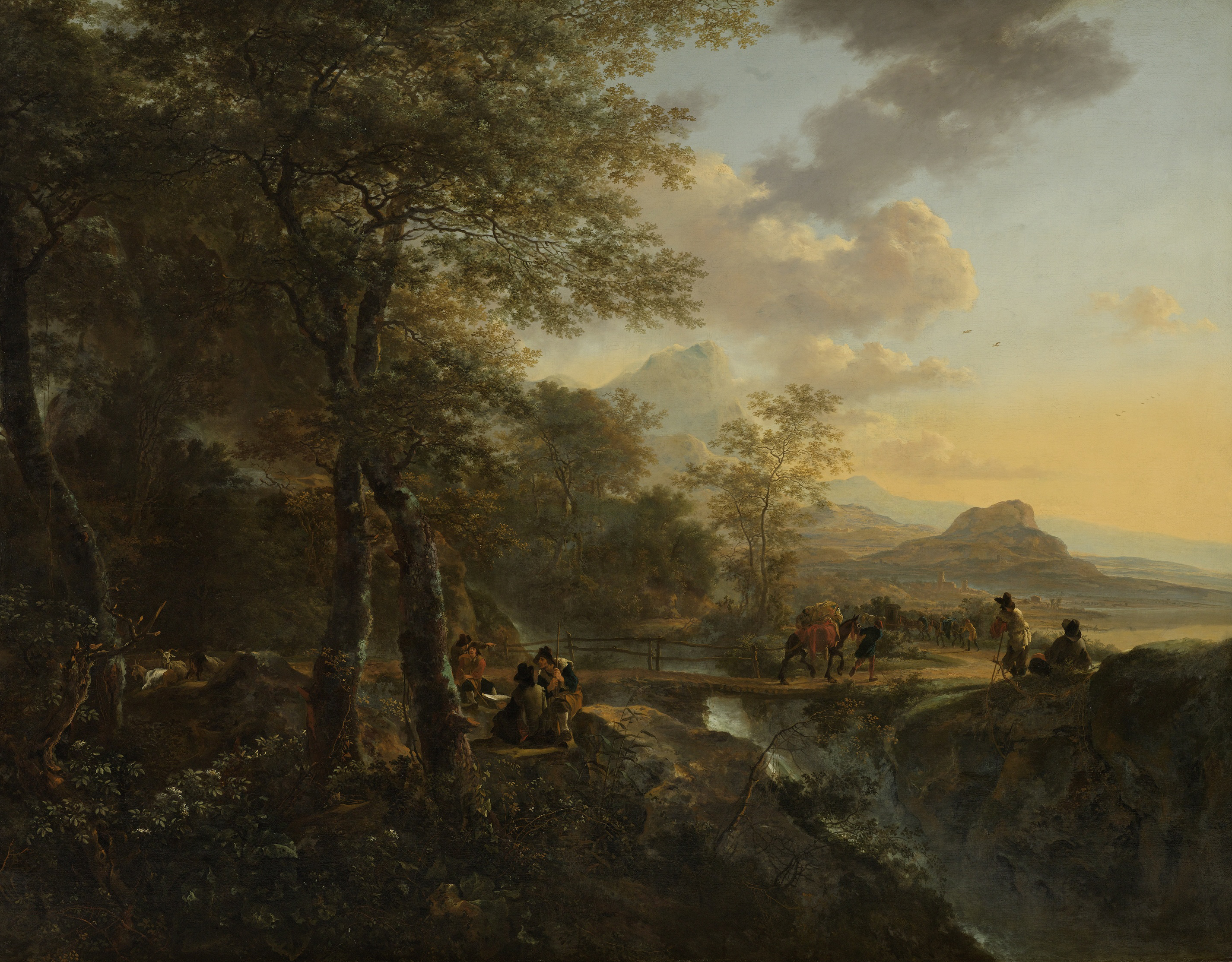 Italian Landscape with a Draughtsman, by Jan Both, public domain