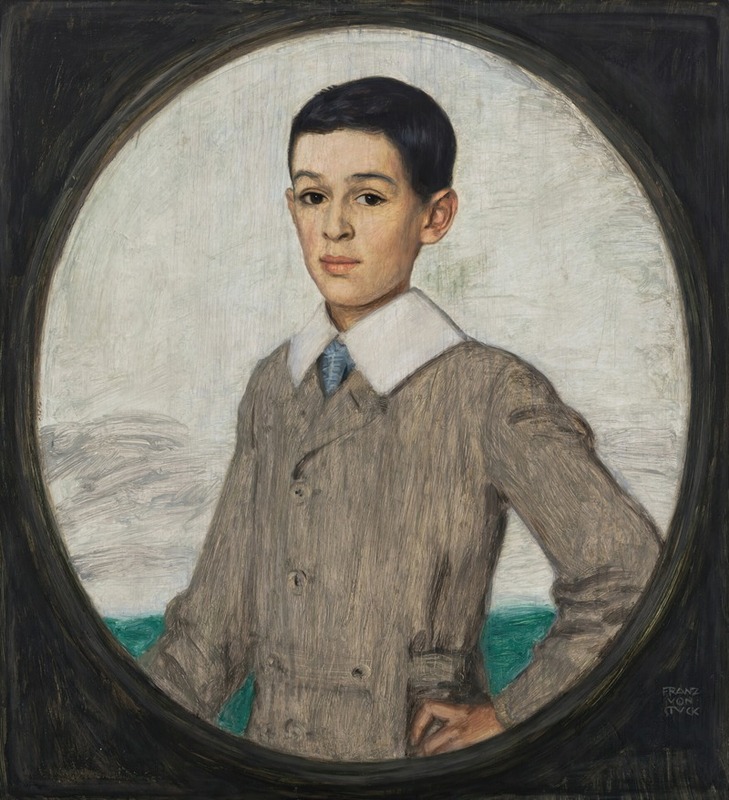 This painting depicts Alexander Saitzoff, showcasing Franz von Stuck's unique style.