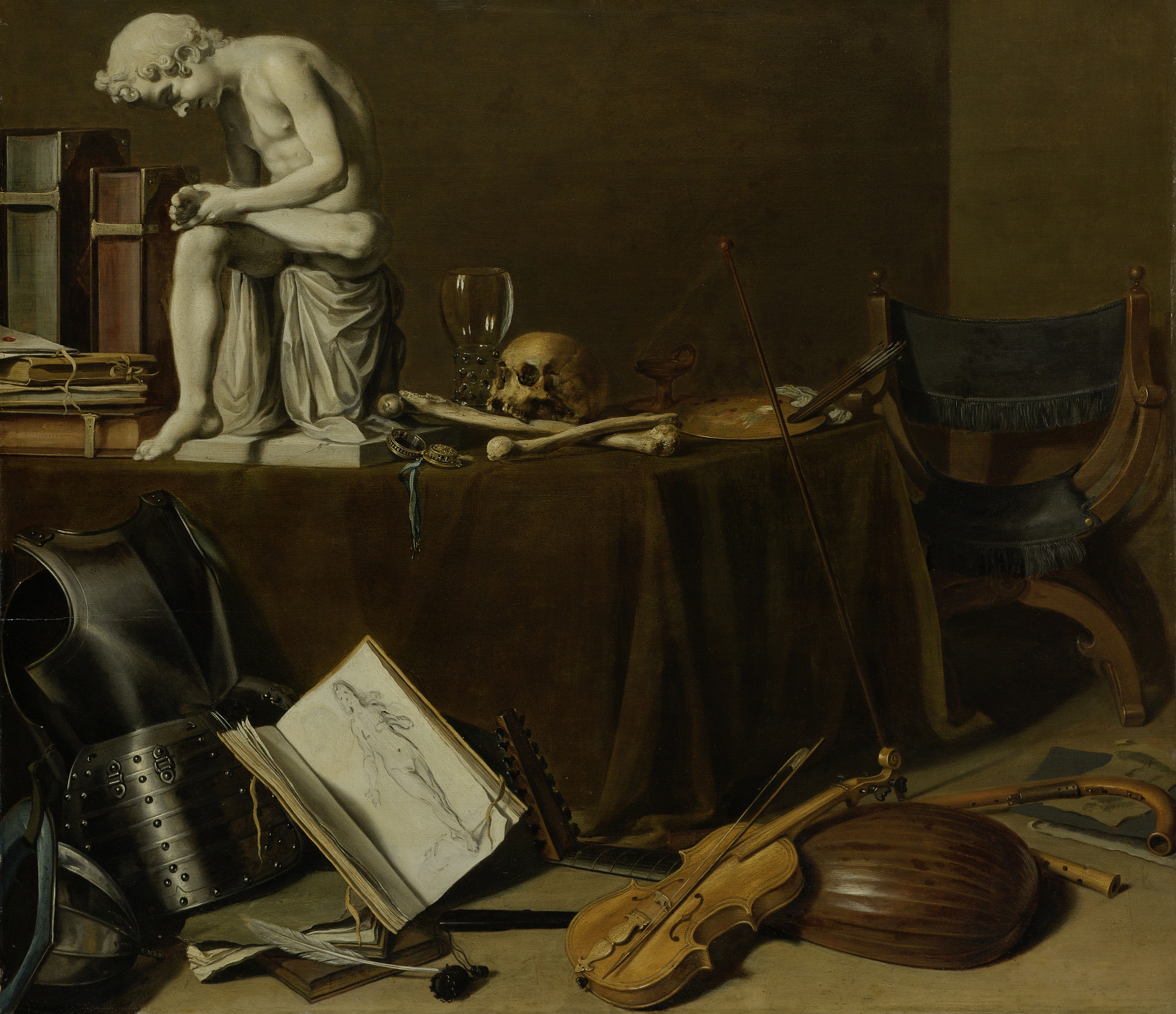 Vanitas Still Life with the Spinario, by Pieter Claesz, public domain