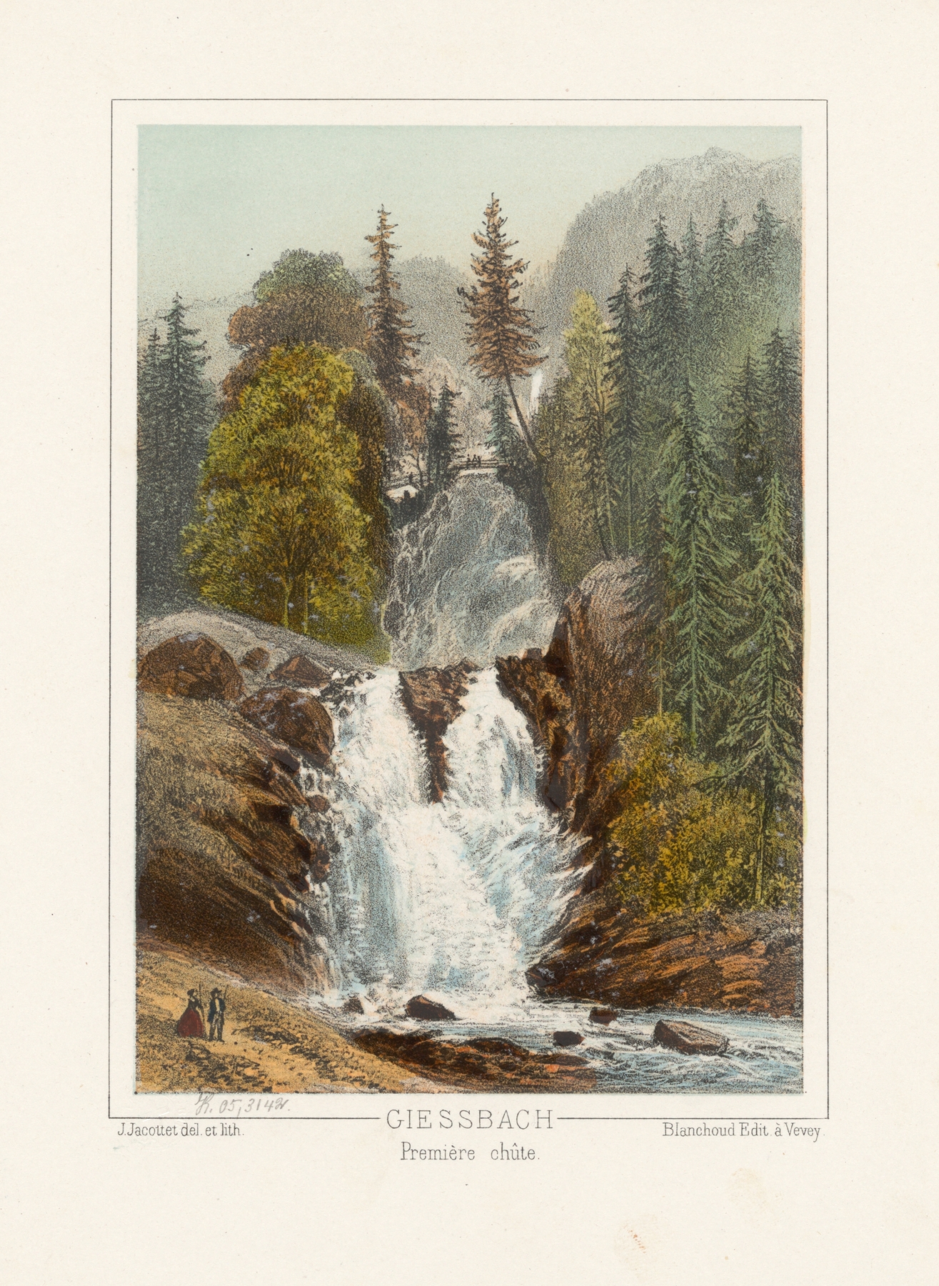 Giessbach Première chûte, by Jean Jacottet, public domain