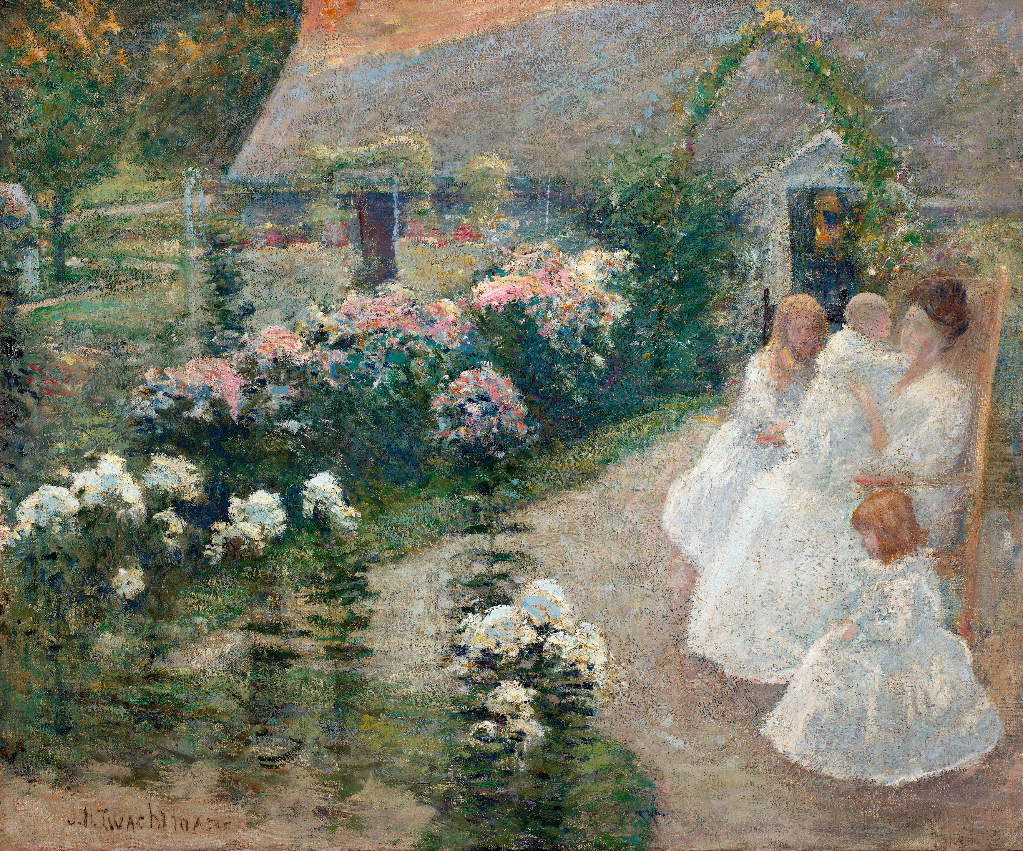 On the Terrace, by John Henry Twachtman, public domain