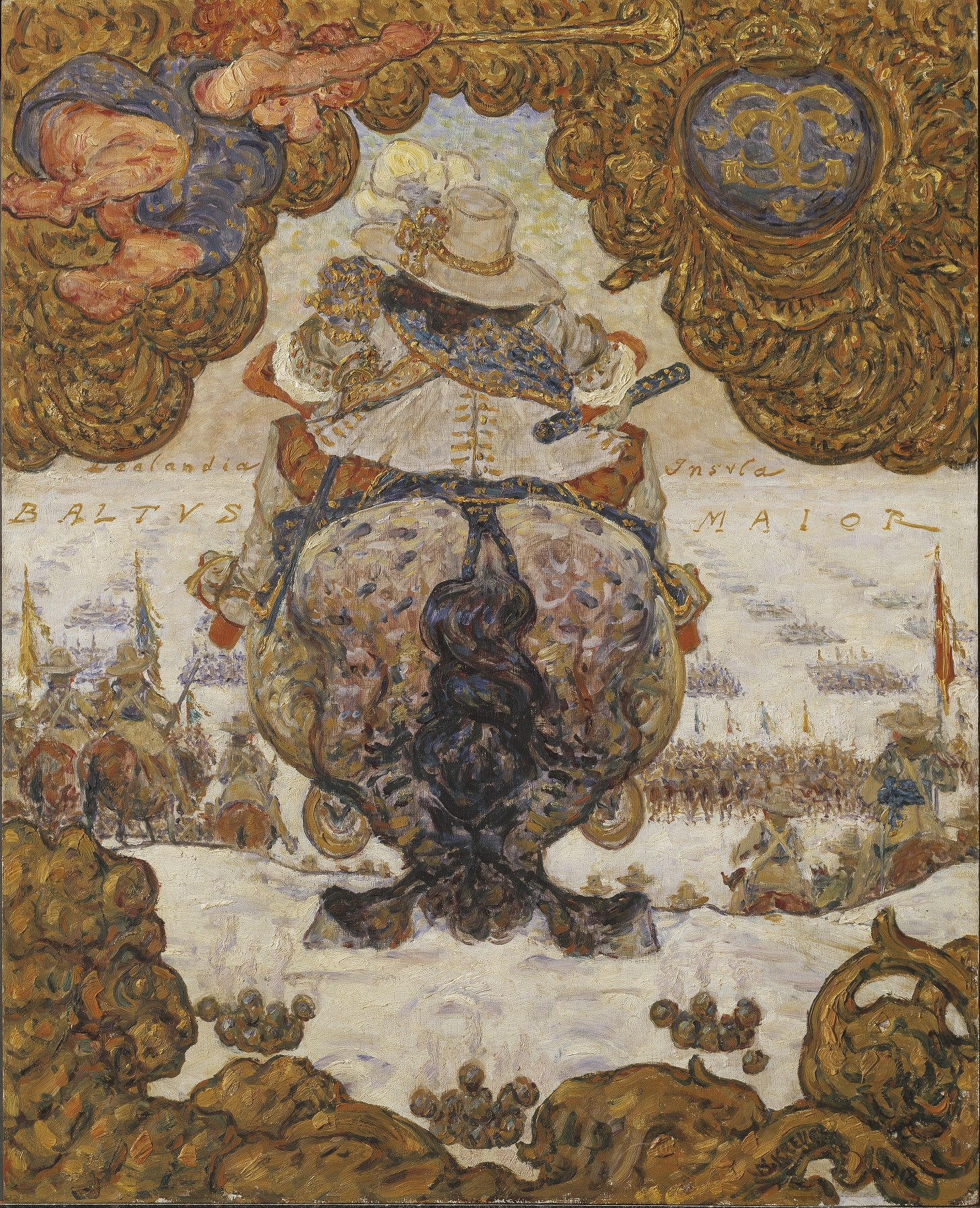 Historic Backs, Second Series by Nils Kreuger, oil painting depicting historical figures.