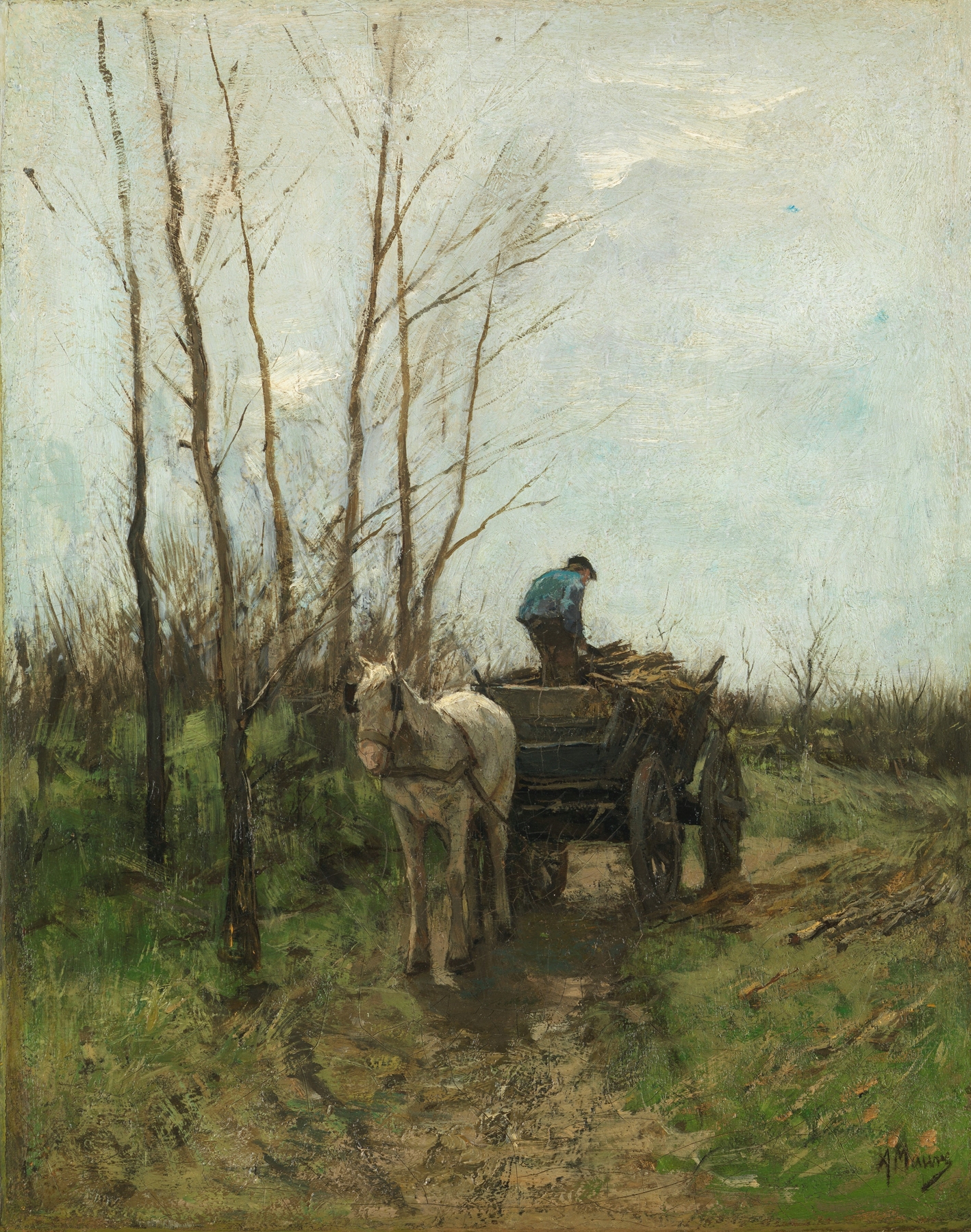 Gathering Wood, by Anton Mauve, public domain