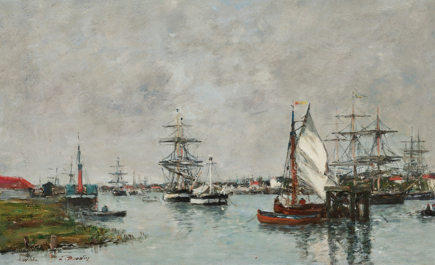 Port d’Anvers, by Eugène Boudin, public domain