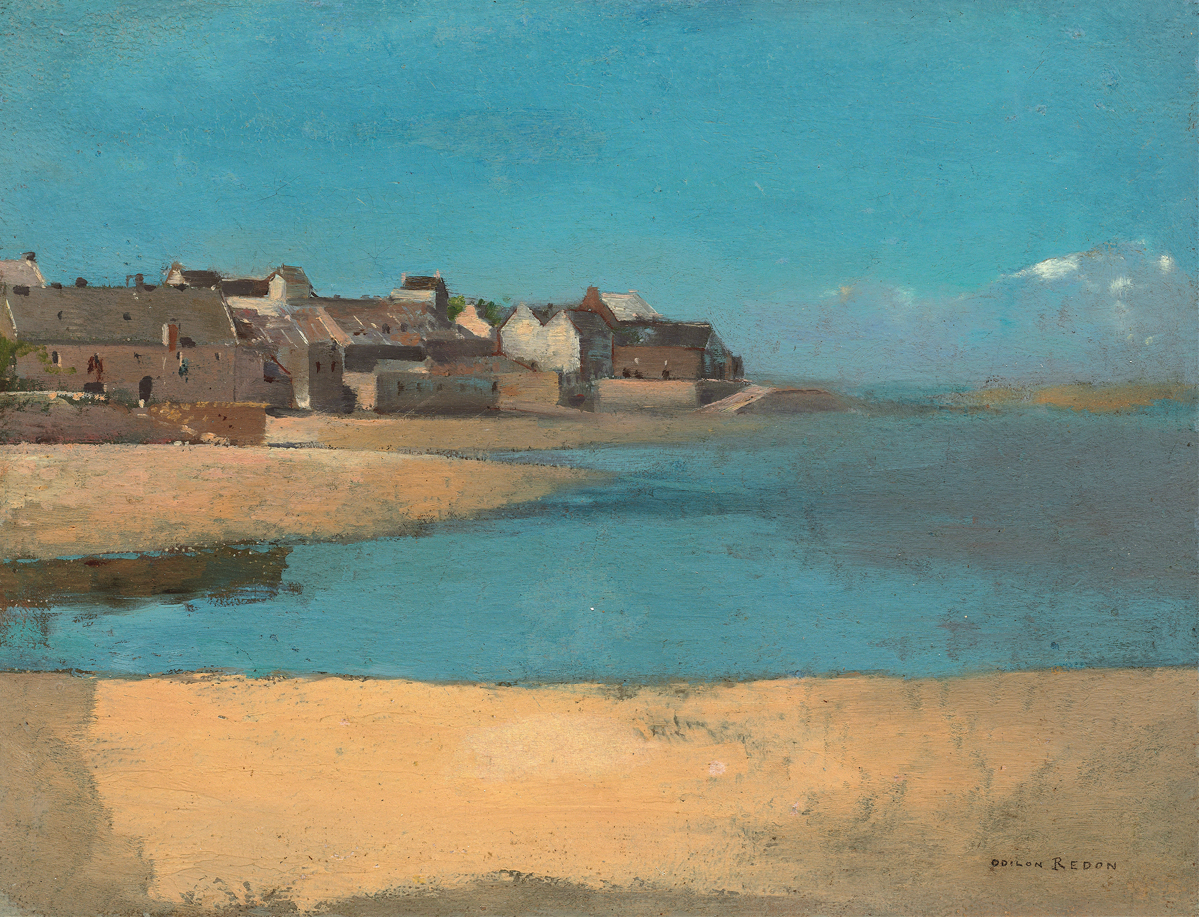 Village by the Sea in Brittany, by Odilon Redon, public domain