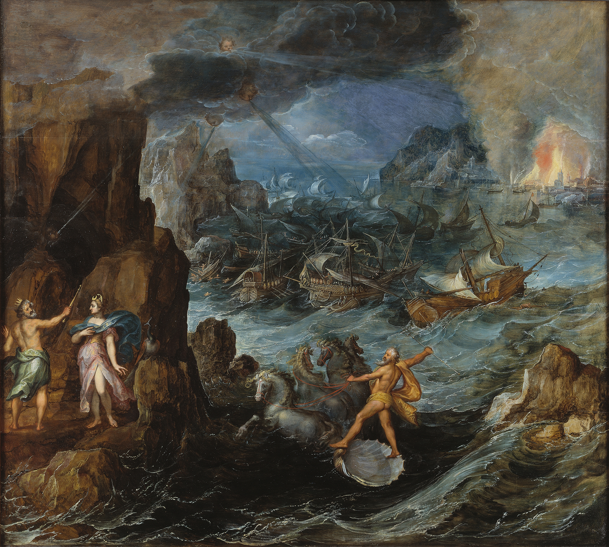 Shipwreck of the Greek Fleet on the Voyage Home from Troy, by Joos de Momper, public domain