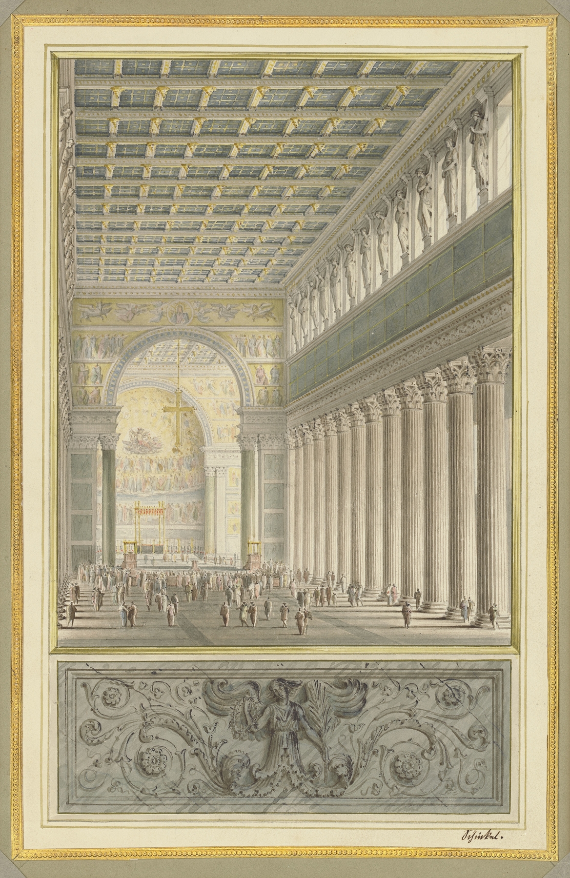 The Nave,Apse,and Crossing of a Cathedral for Berlin, by Karl Friedrich Schinkel, public domain