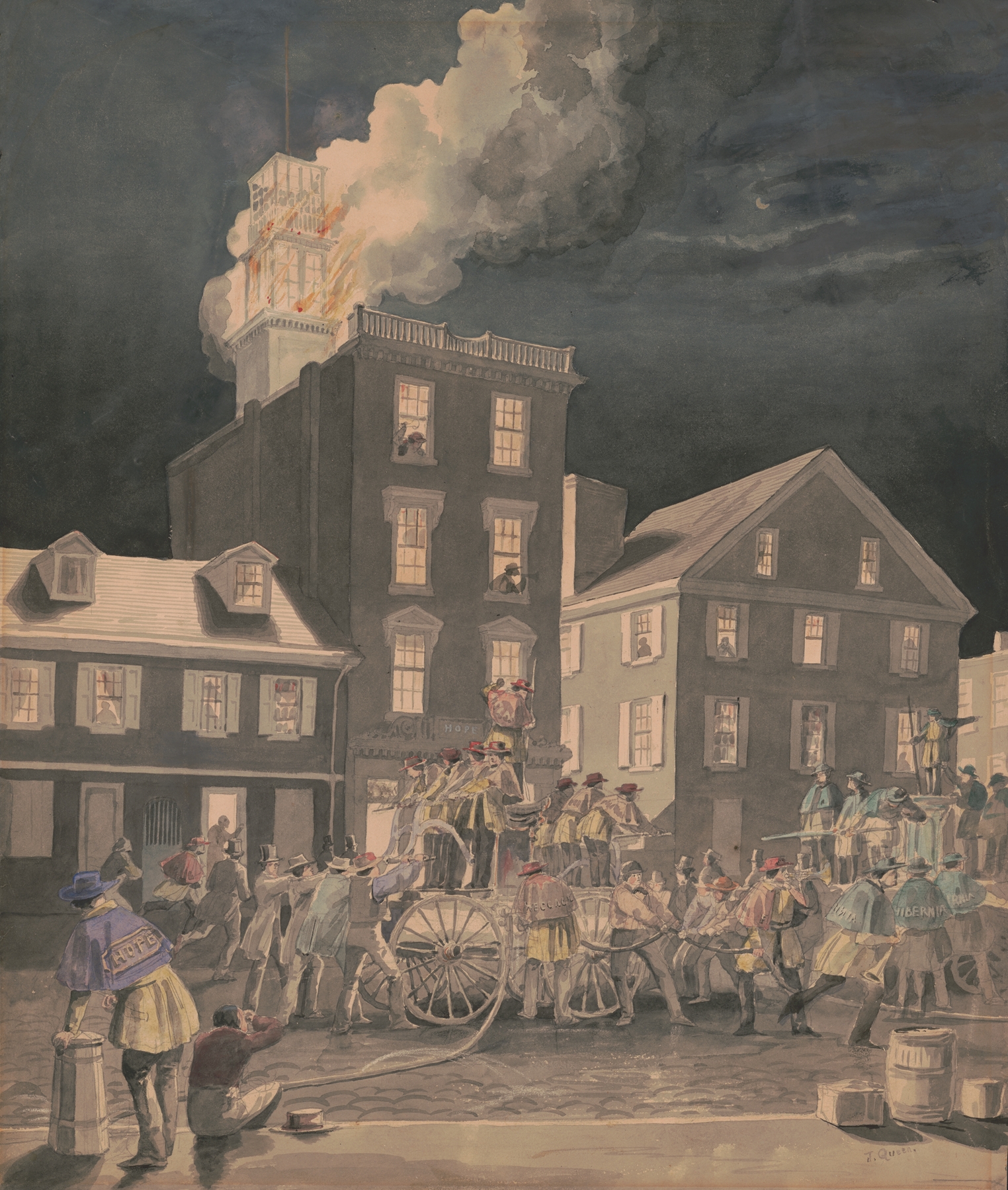 Fire in Philadelphia, by James Fuller Queen, public domain