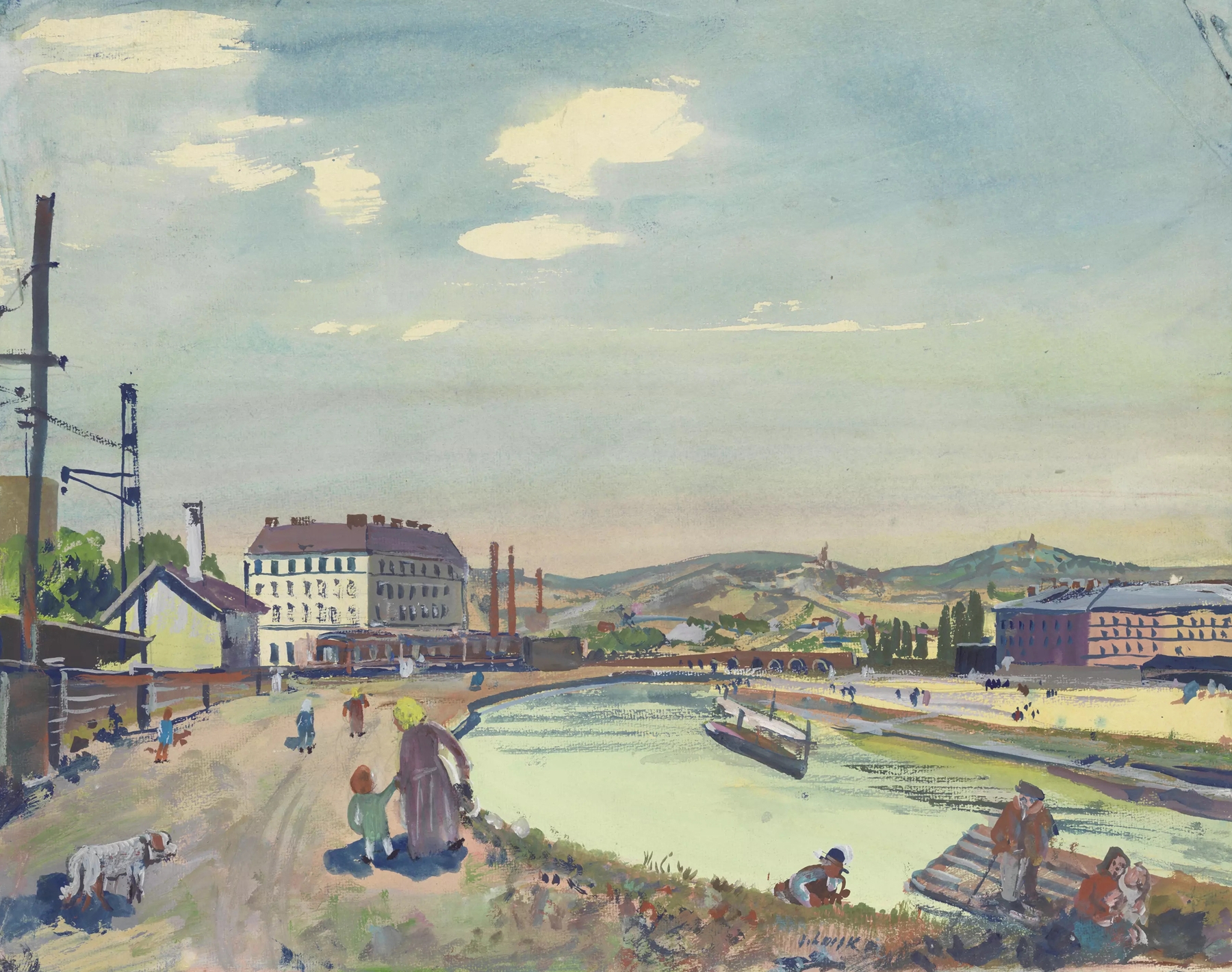 Am Donaukanal, by Oskar Laske, public domain