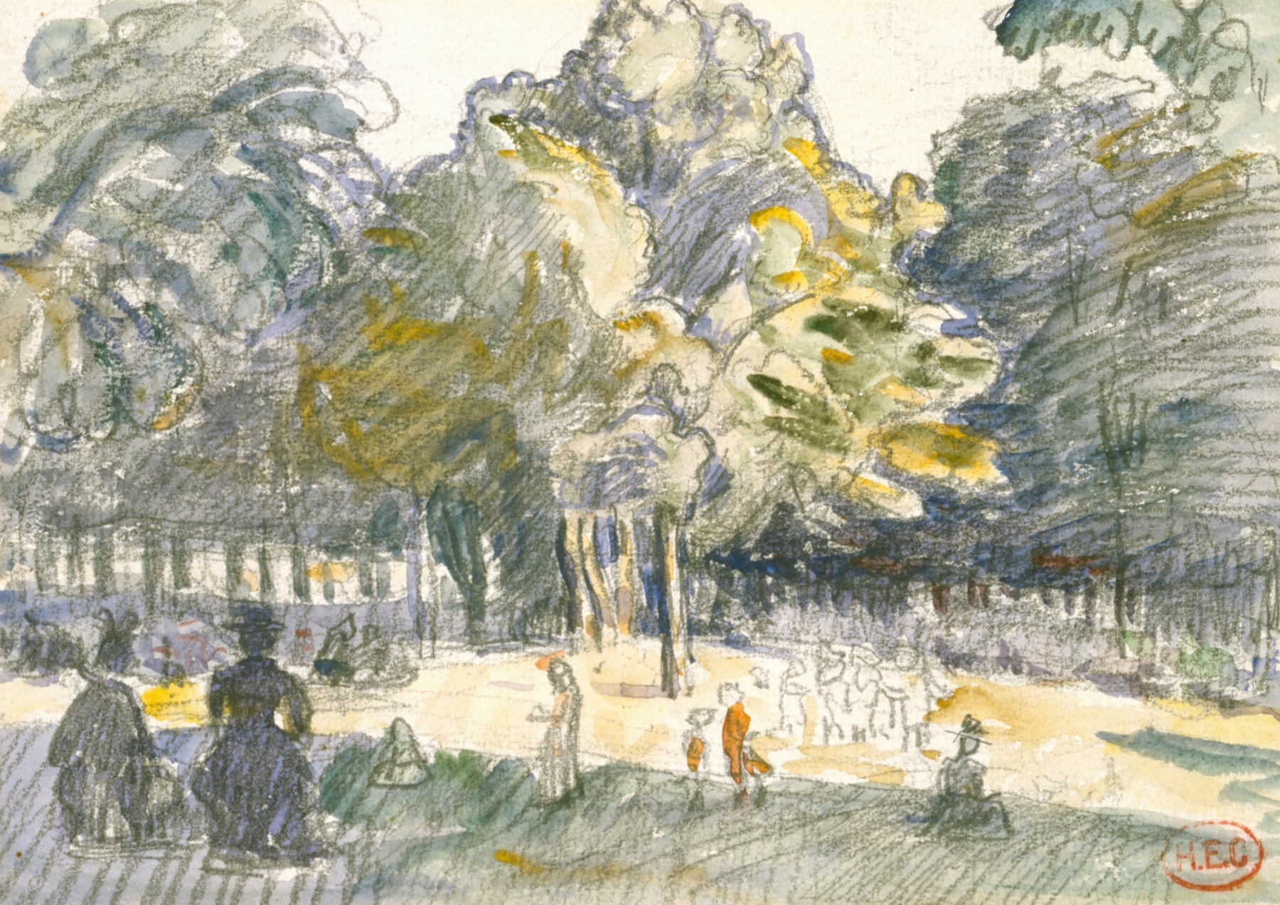 Study for ‘Le Ranelagh’, by Henri-Edmond Cross, public domain