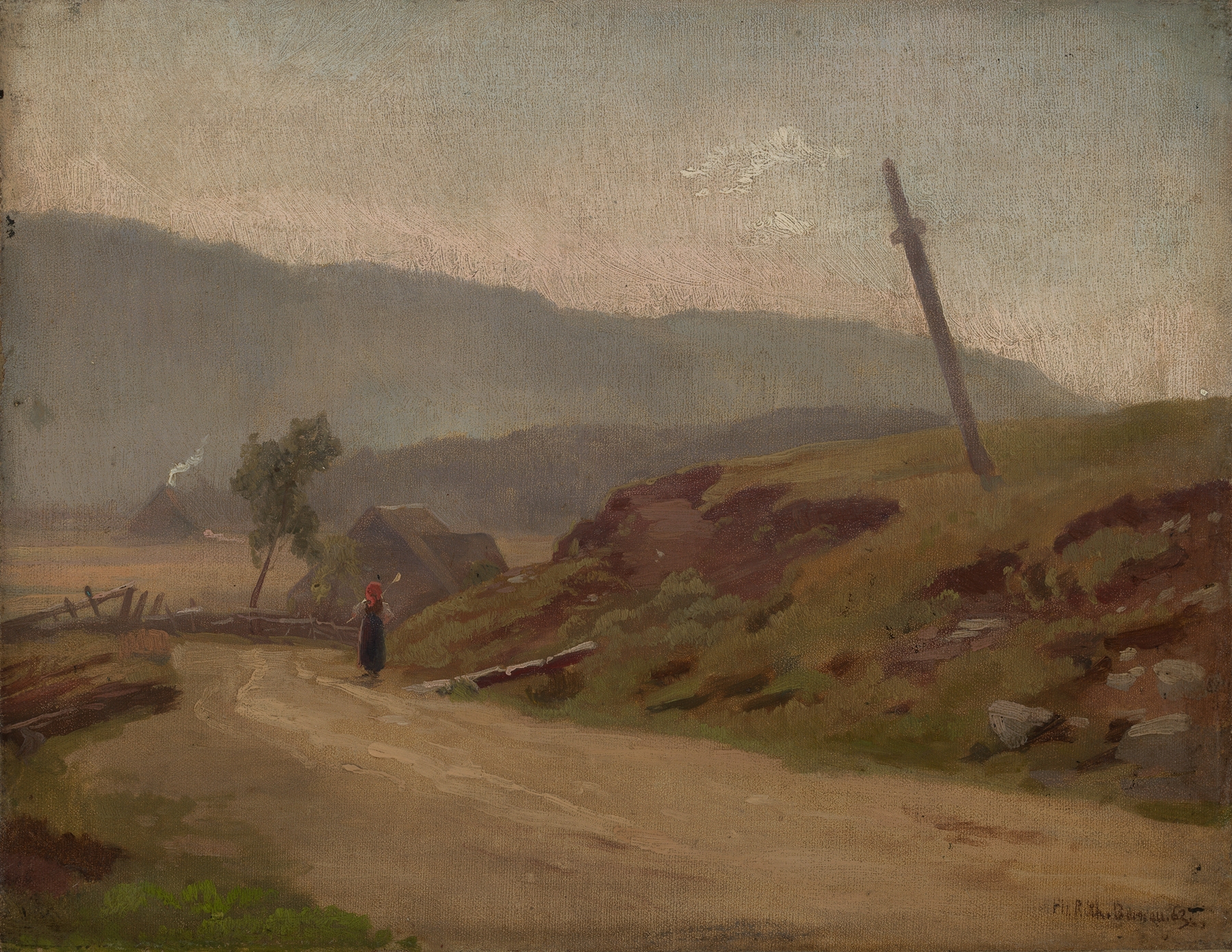 Landscape featuring a winding road through hills at twilight by Philipp Röth