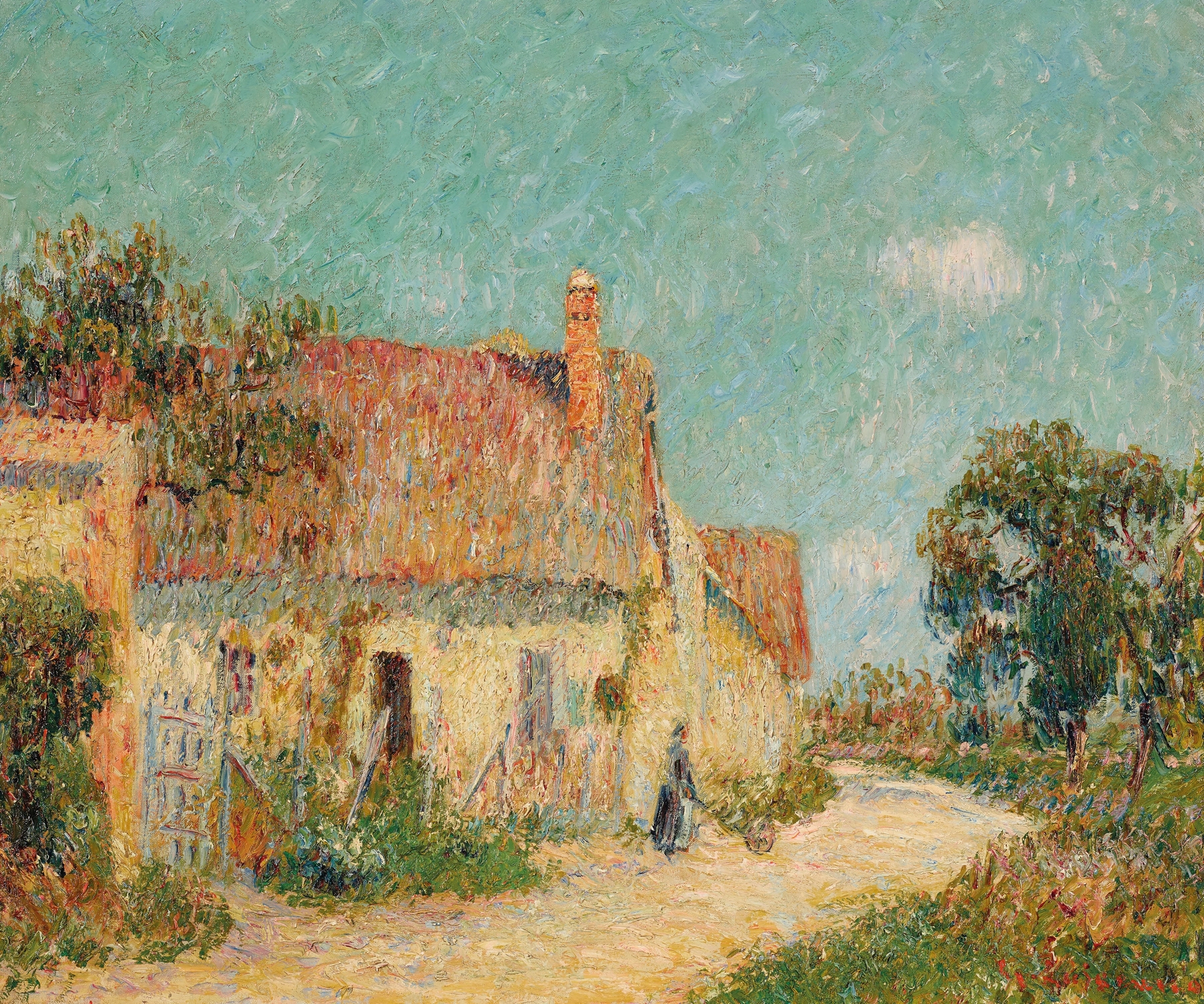 Chaumière en Normandie, by Gustave Loiseau, public domain
