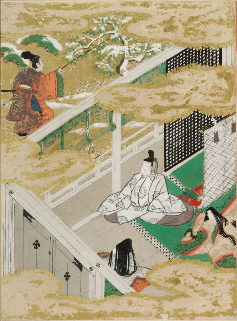 The Safflower (Suetsumuhana), Illustration to Chapter 6 of the Tale of Genji (Genji monogatari), by Tosa Mitsunobu, public domain