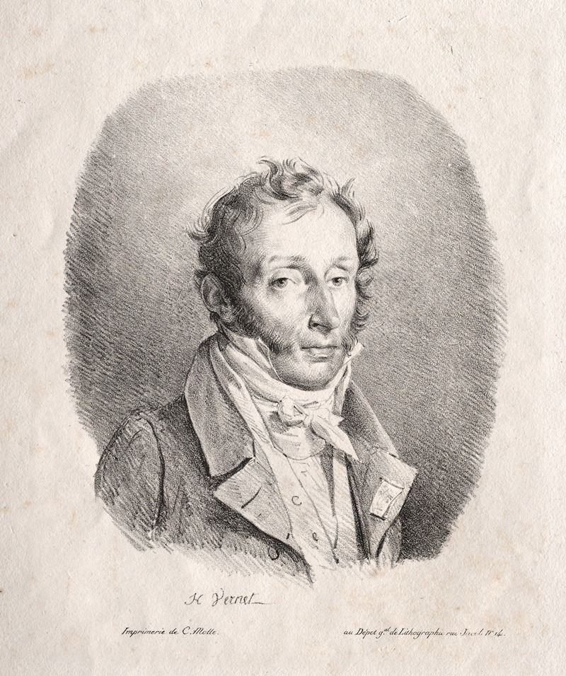 Bust portrait of Carle Vernet by Horace Vernet.
