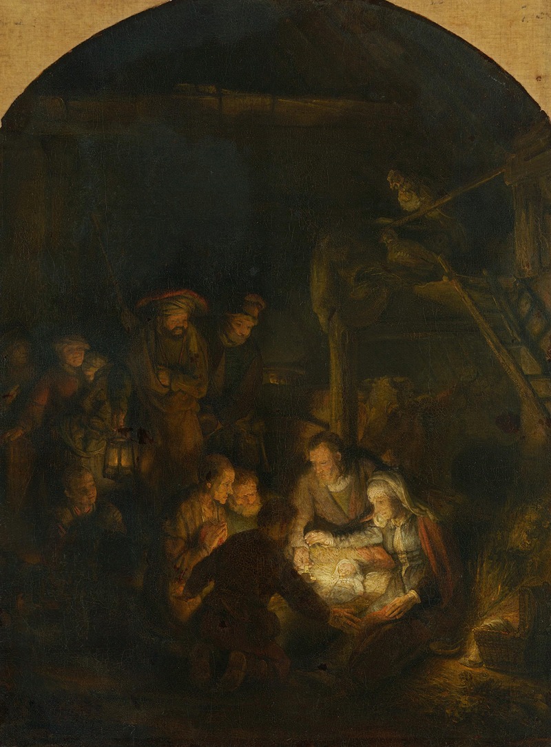 Rembrandt's 'The Adoration of the Shepherds' captures a tender moment of worship.