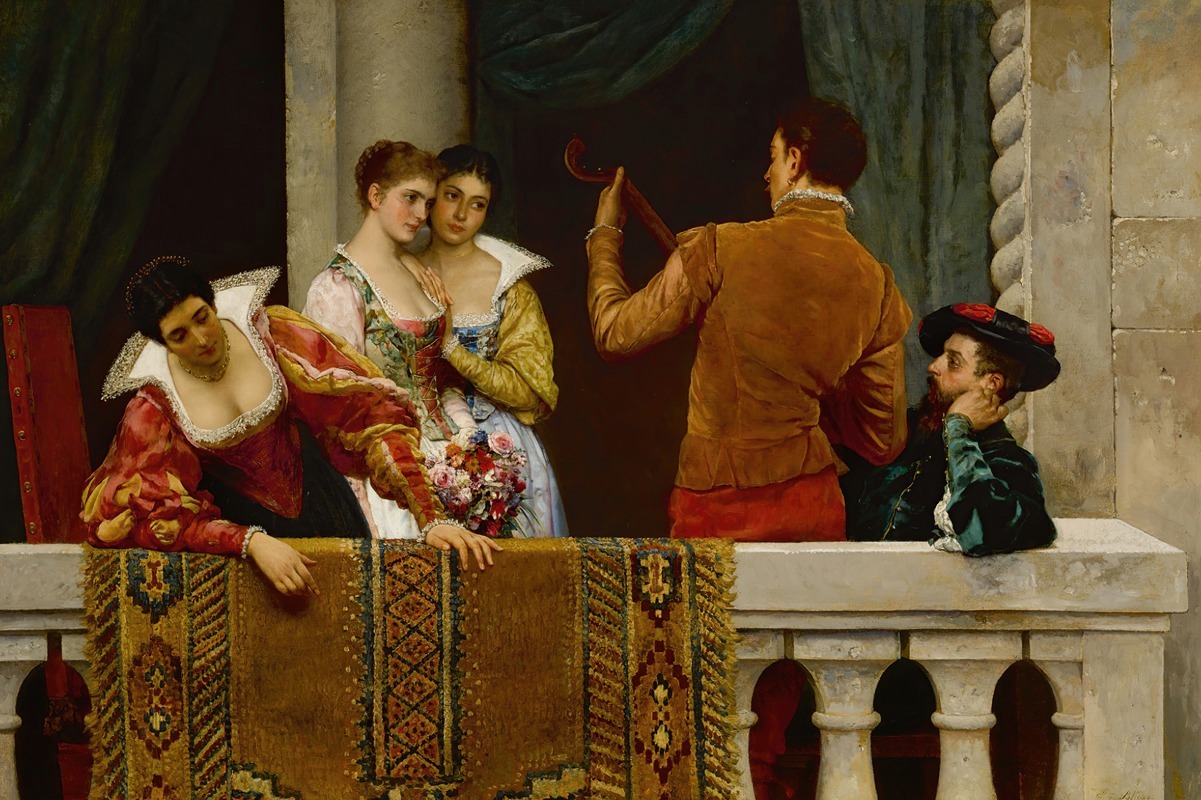 A vibrant depiction of a festival day in Venice by Eugen von Blaas.