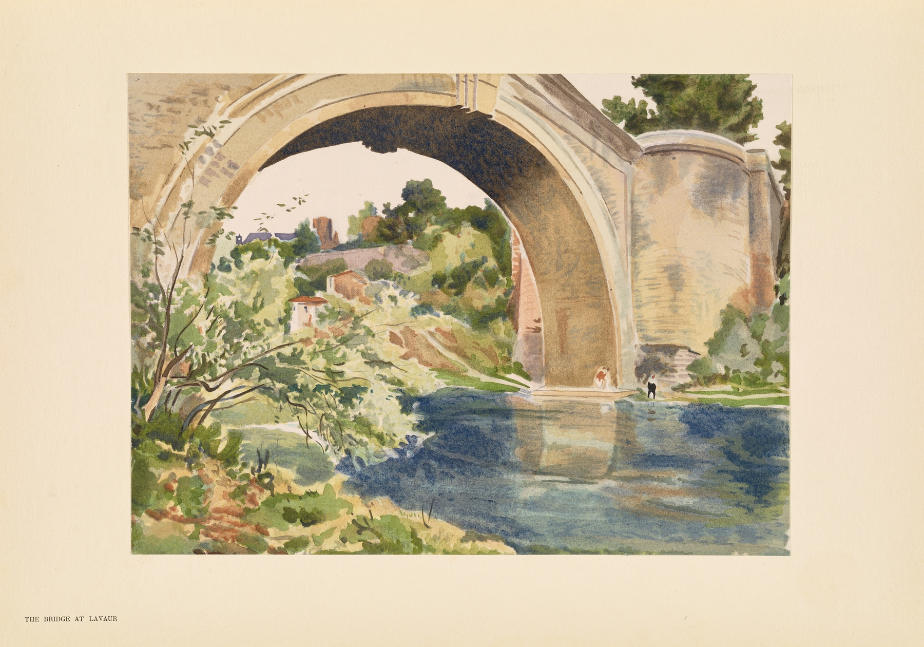 Landscape with a bridge over a river by Pierre Vignal, oil painting