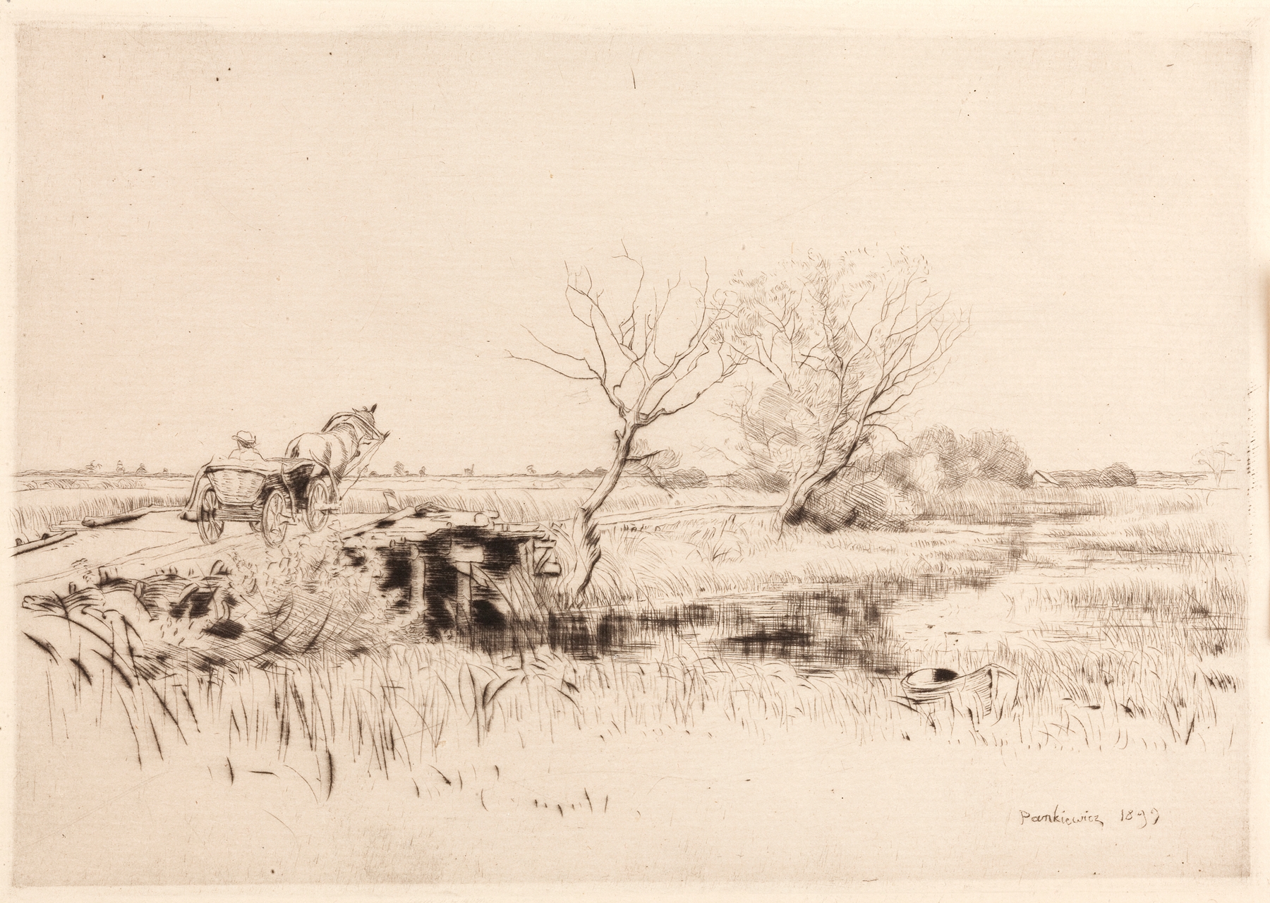 Pińsk Channel in Polesie I, by Józef Pankiewicz, public domain