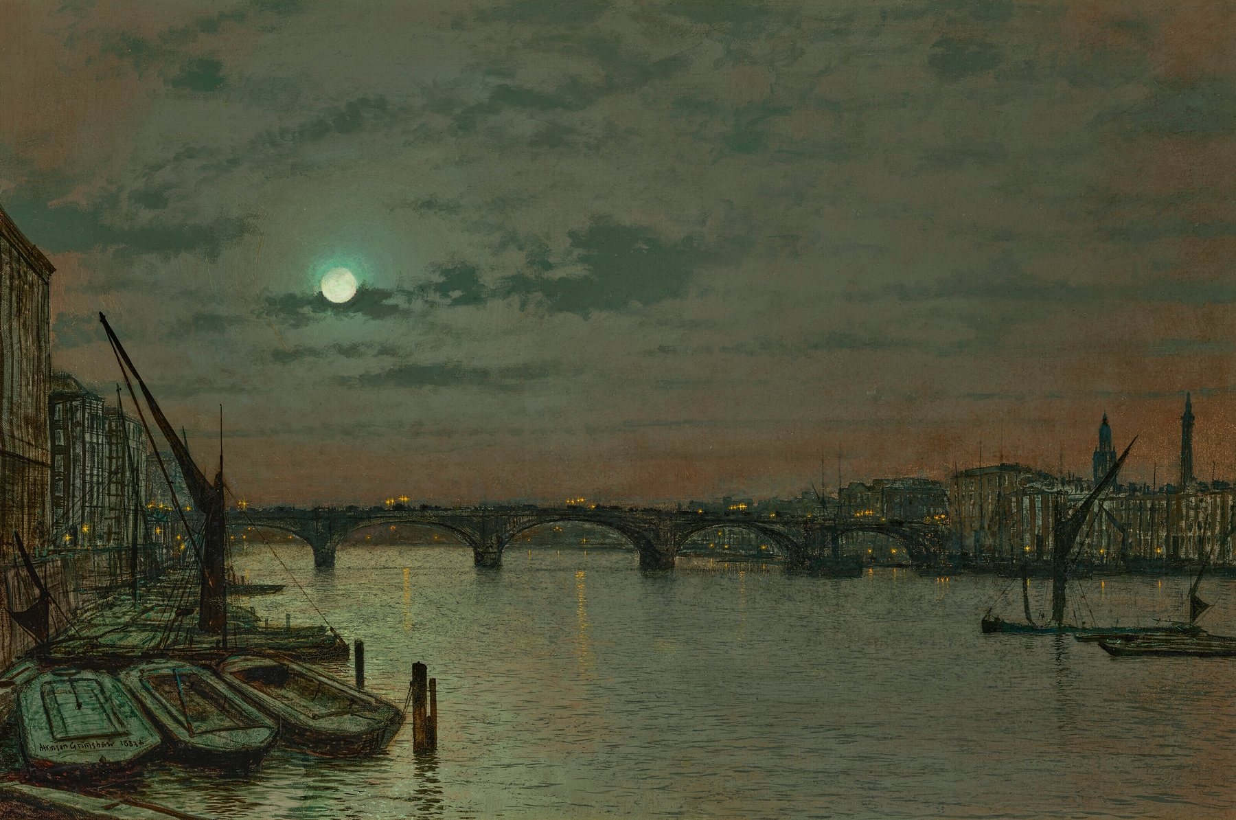 London Bridge, by John Atkinson Grimshaw, public domain