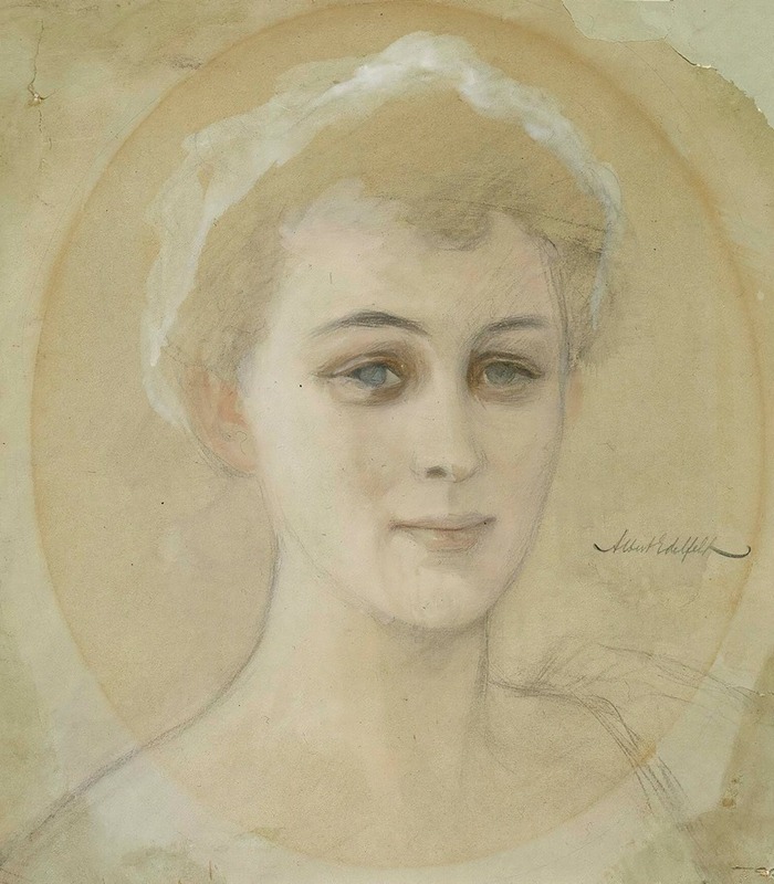 Portrait Study of Baroness Naomi (Emi) De La Chapelle by Albert Edelfelt.