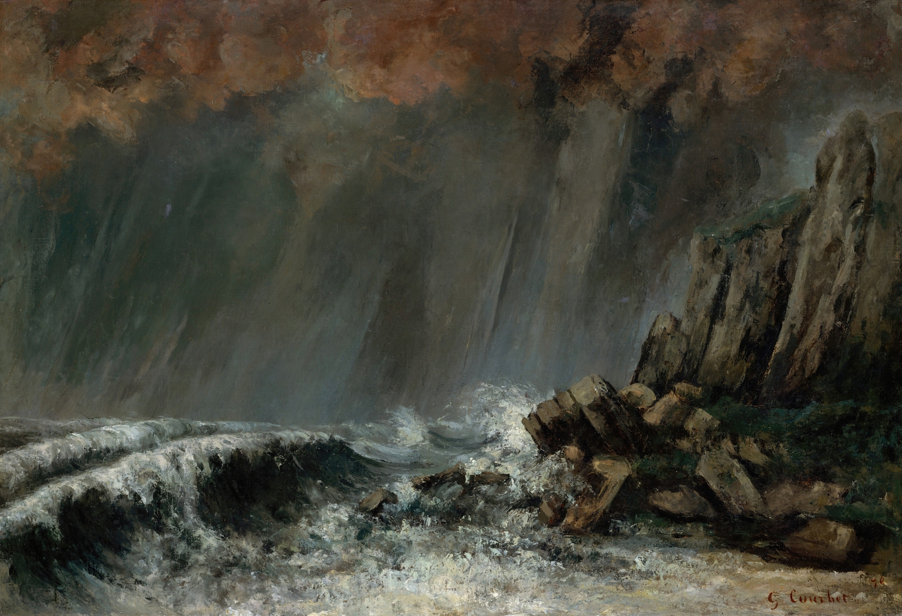 Marine; The Waterspout, by Gustave Courbet, public domain