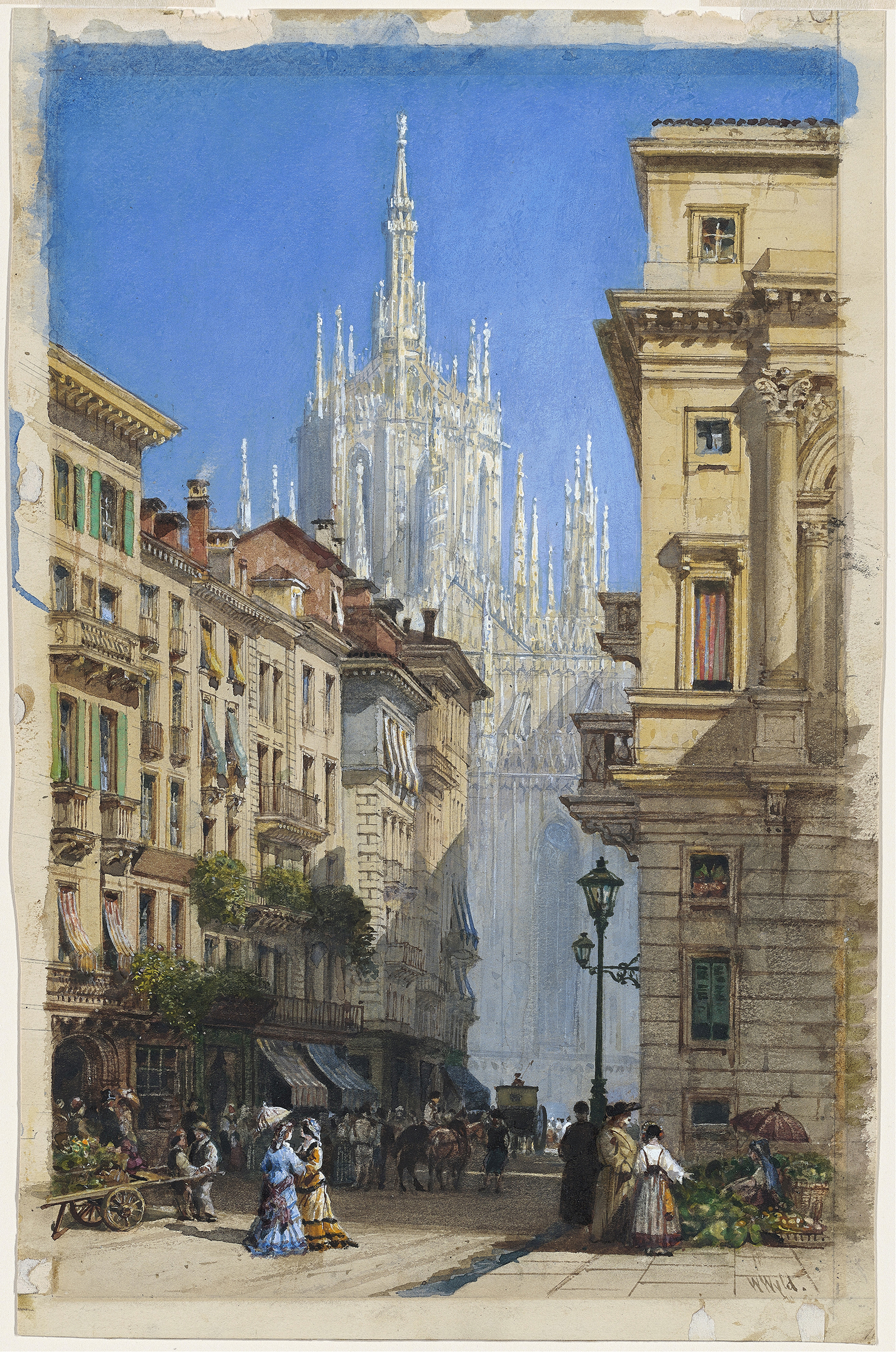 The Duomo in Milan from a Side Street, oil on canvas by William Wyld