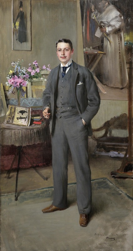 A portrait of a gentleman by Vittorio Matteo Corcos.