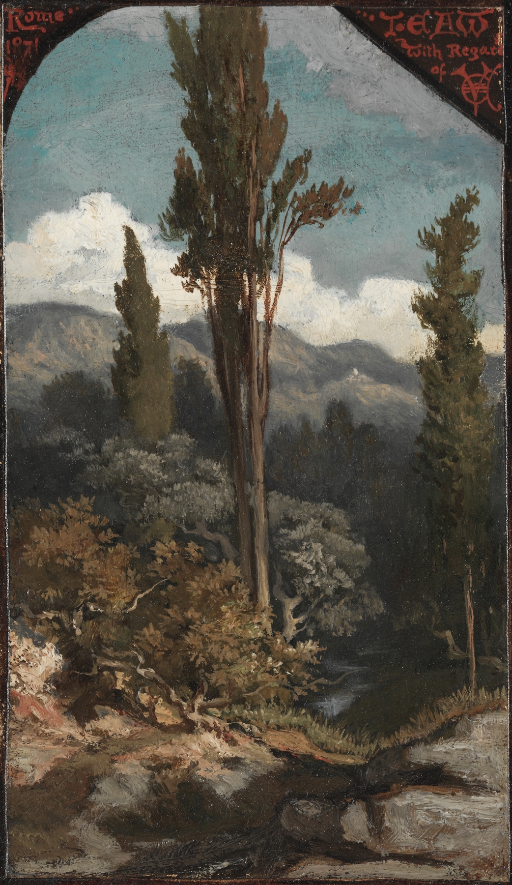 Three Trees, Italy, by Elihu Vedder, public domain