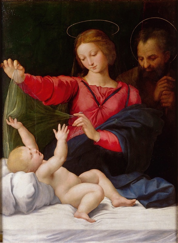 A depiction of the Virgin Mary and child, showcasing Raphael's signature style.