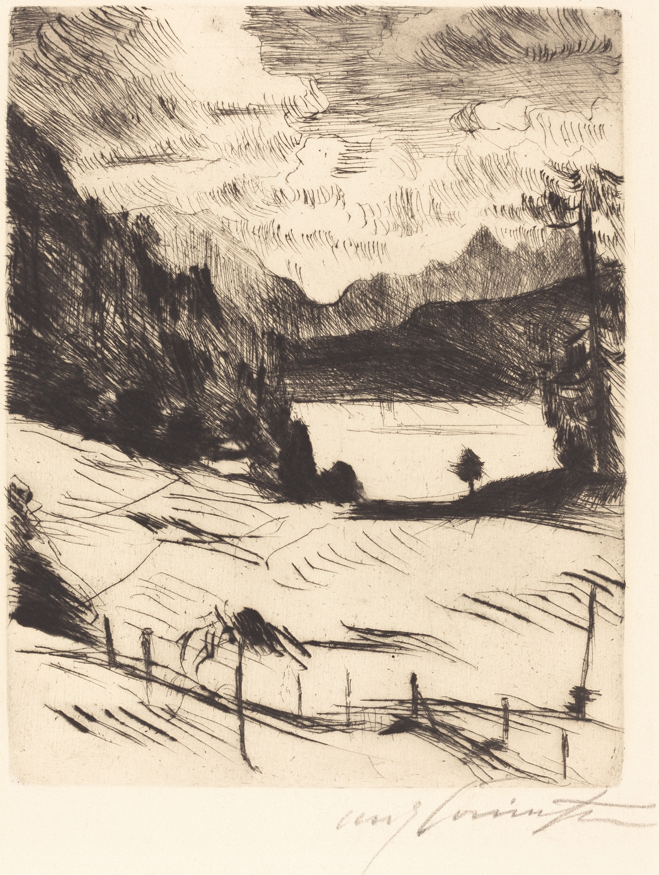 On the Walchen Sea (Am Walchensee), by Lovis Corinth, public domain