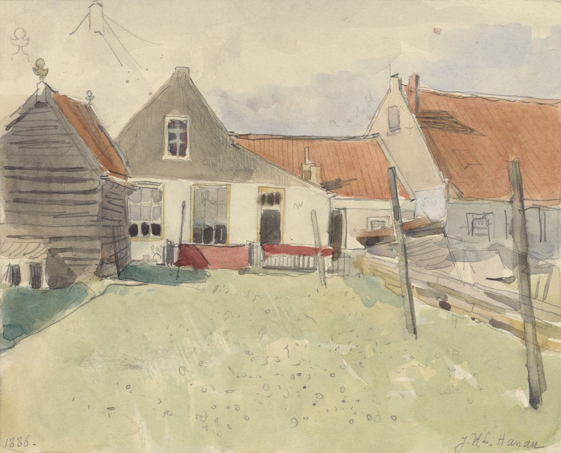 Architecture of Vinkenbuurt, Amsterdam by Jan H.L. Hanau, oil painting