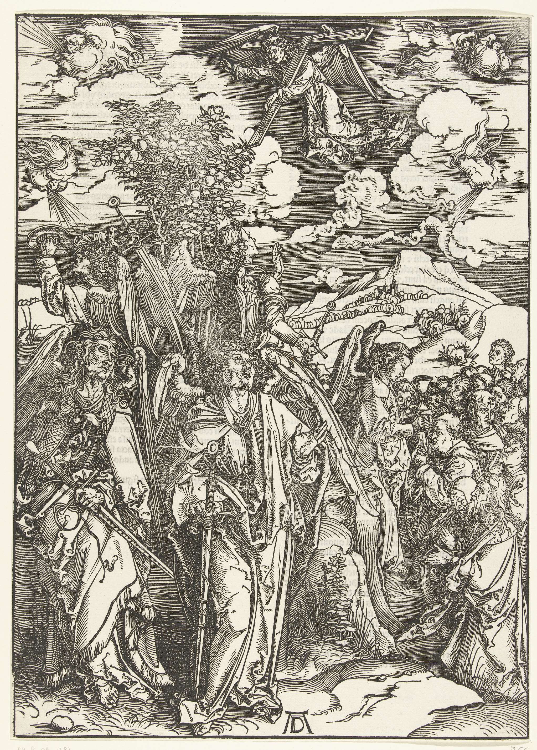 Engelen houden de vier winden tegen, by Albrecht Dürer, public domain