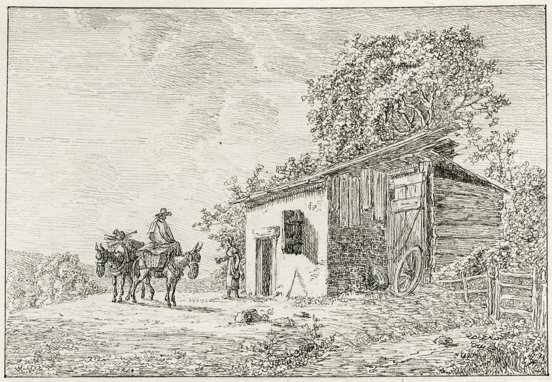 Interior scene of a farmhouse with warm light, by Otto Howen, realism