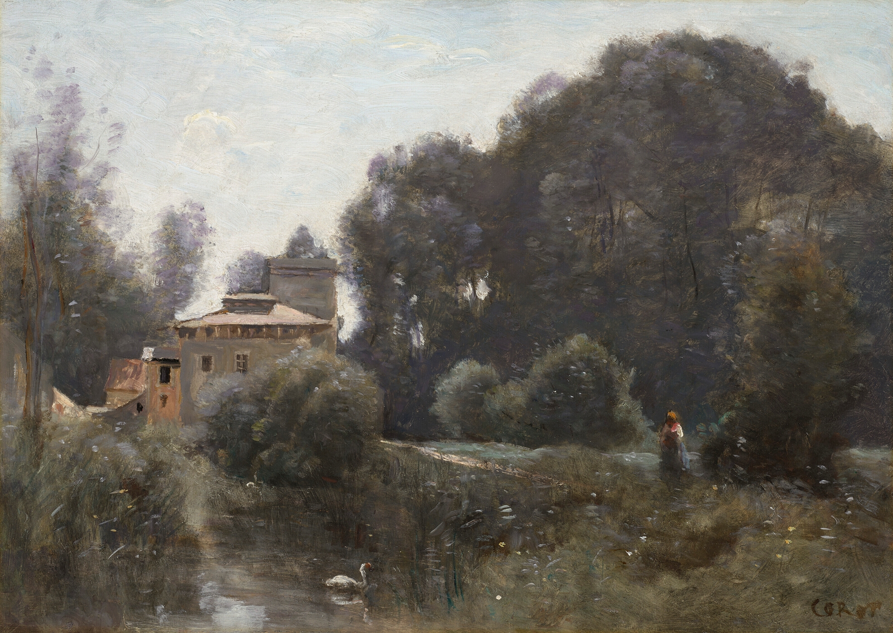 Souvenir de la Villa Borghèse, by Jean-Baptiste-Camille Corot, public domain