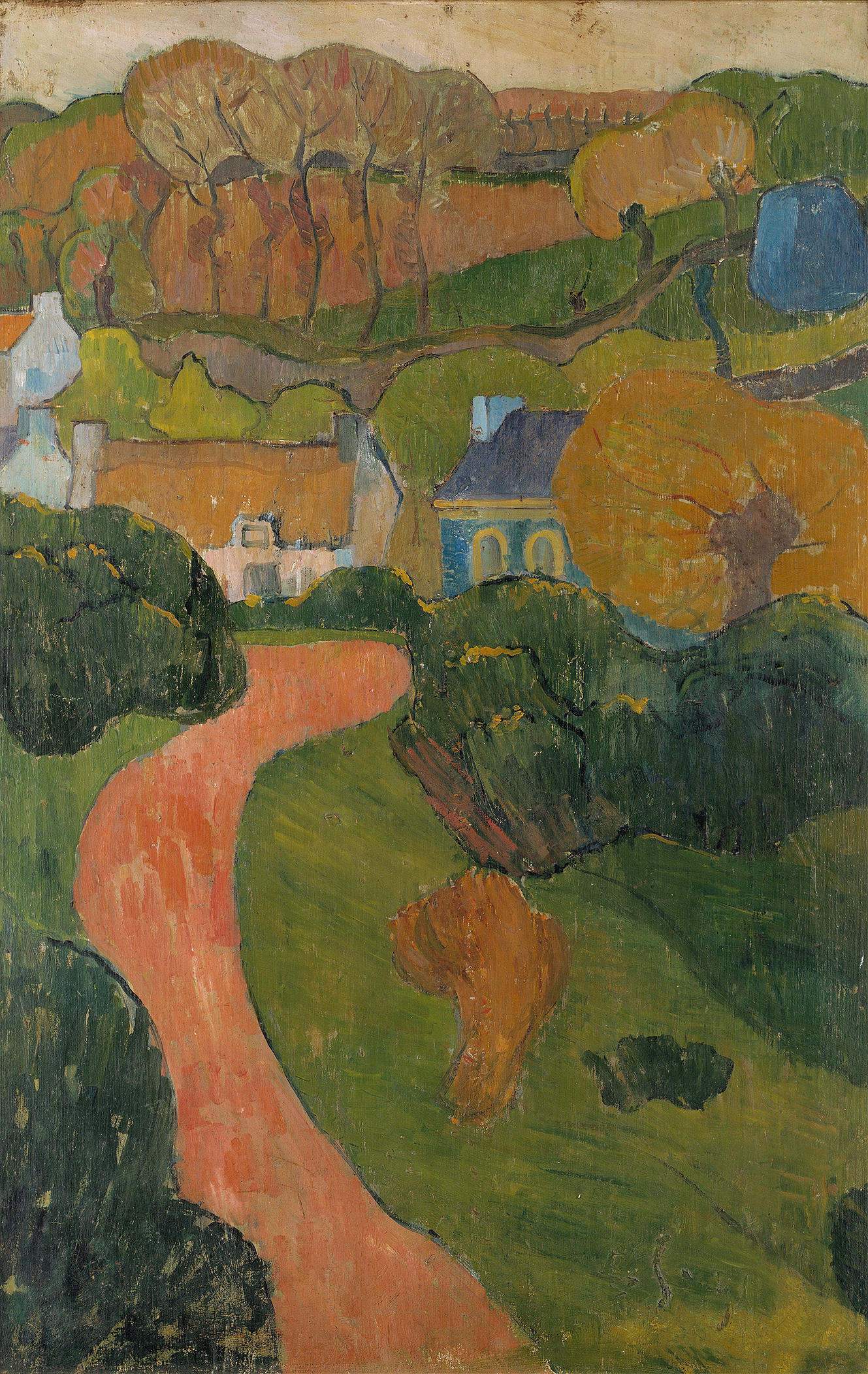 Decorative Landscape II by Jan Verkade, oil on canvas, featuring a vibrant landscape with blues and greens.
