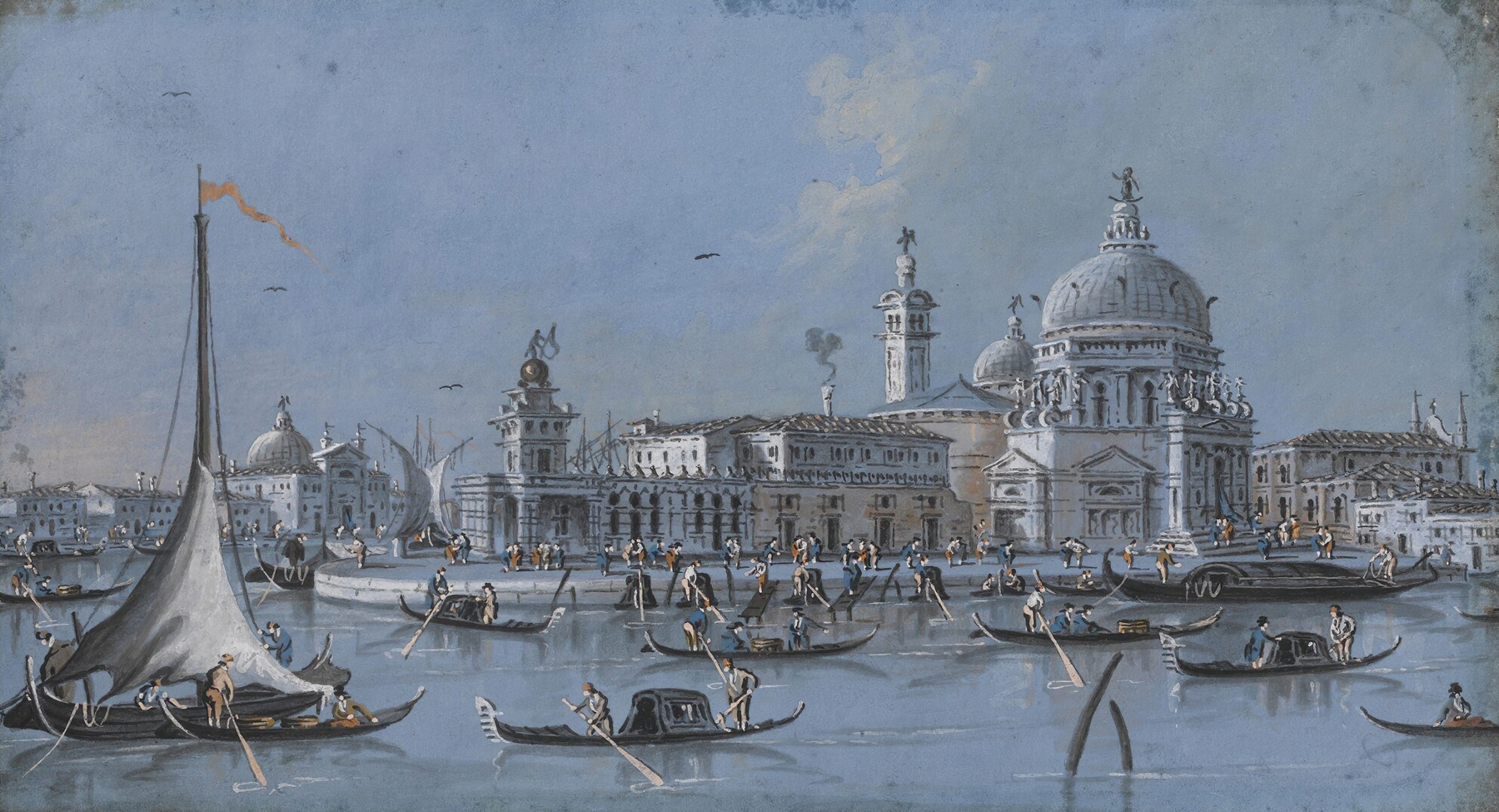 Santa Maria Della Salute, Venice And The Punta Della Dogana, by Giacomo Guardi, public domain