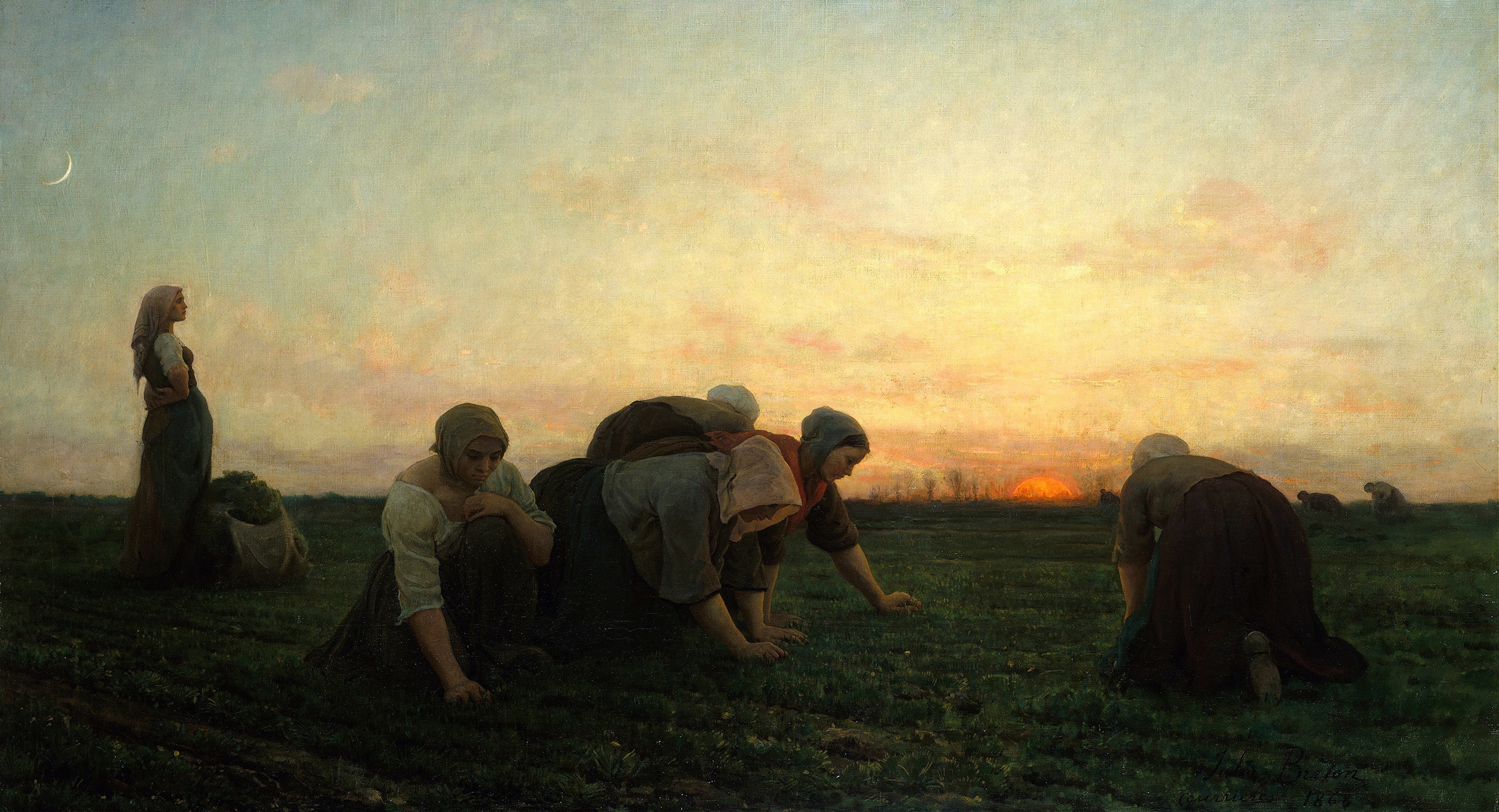The Weeders, by Jules Breton, public domain