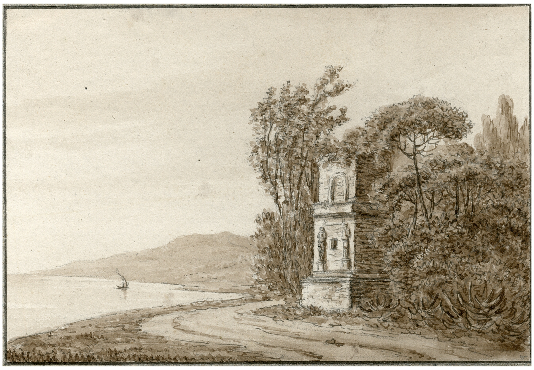 Ancient monument surrounded by nature by Otto Howen, unknown medium