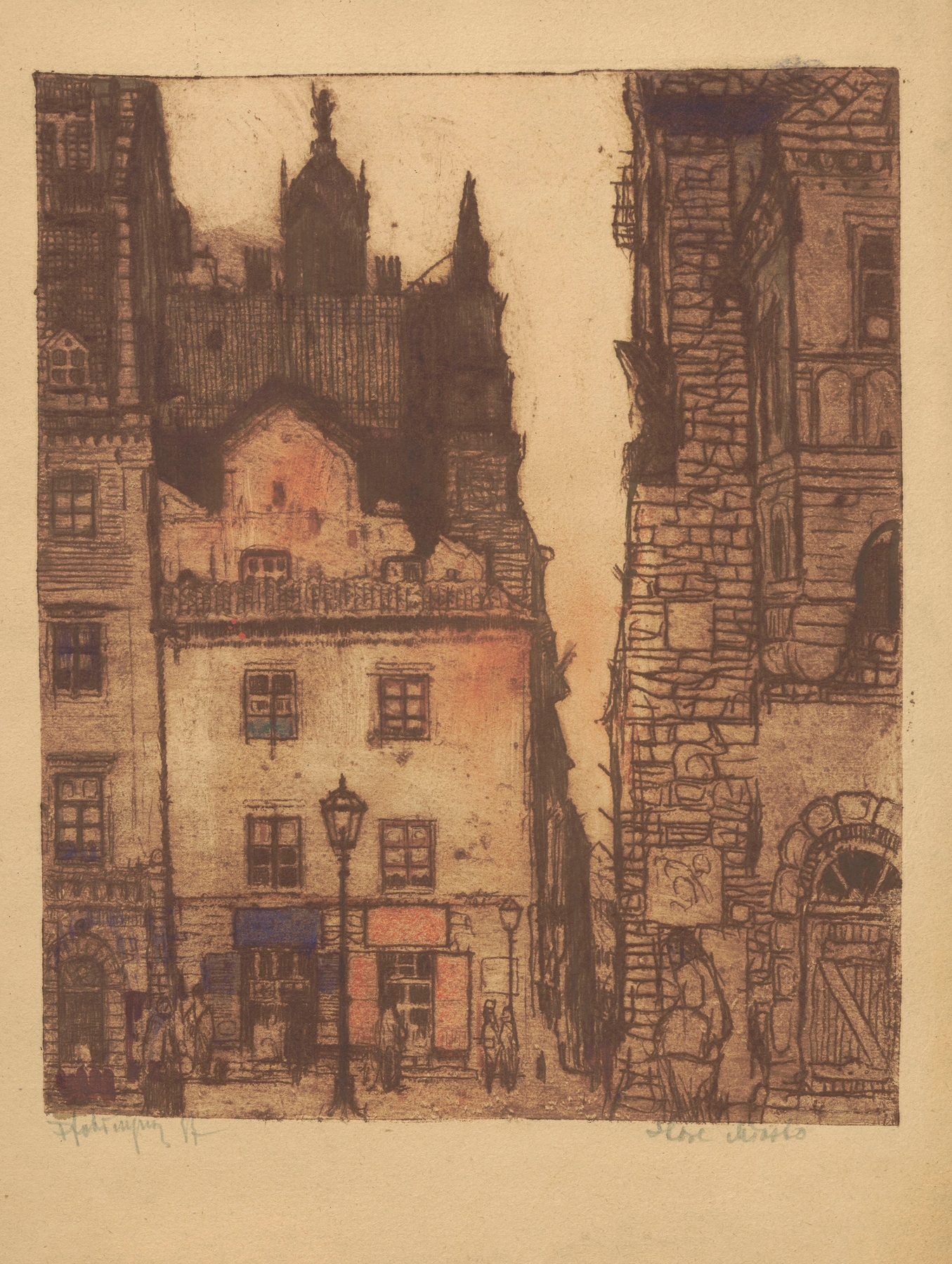 Landscape of The Old Town by Feliks Jabłczyński, impressionism