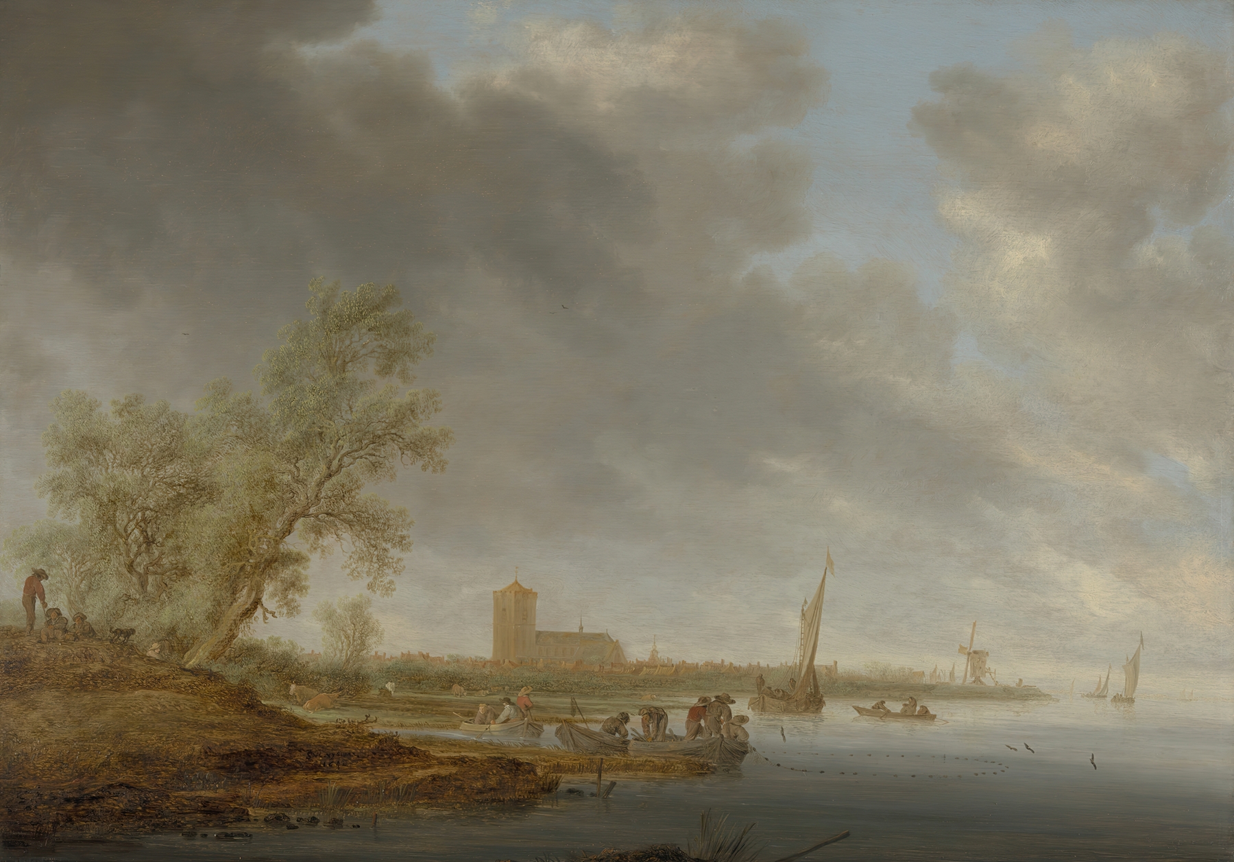 River Landscape with a View of Naarden, by Salomon van Ruysdael, public domain
