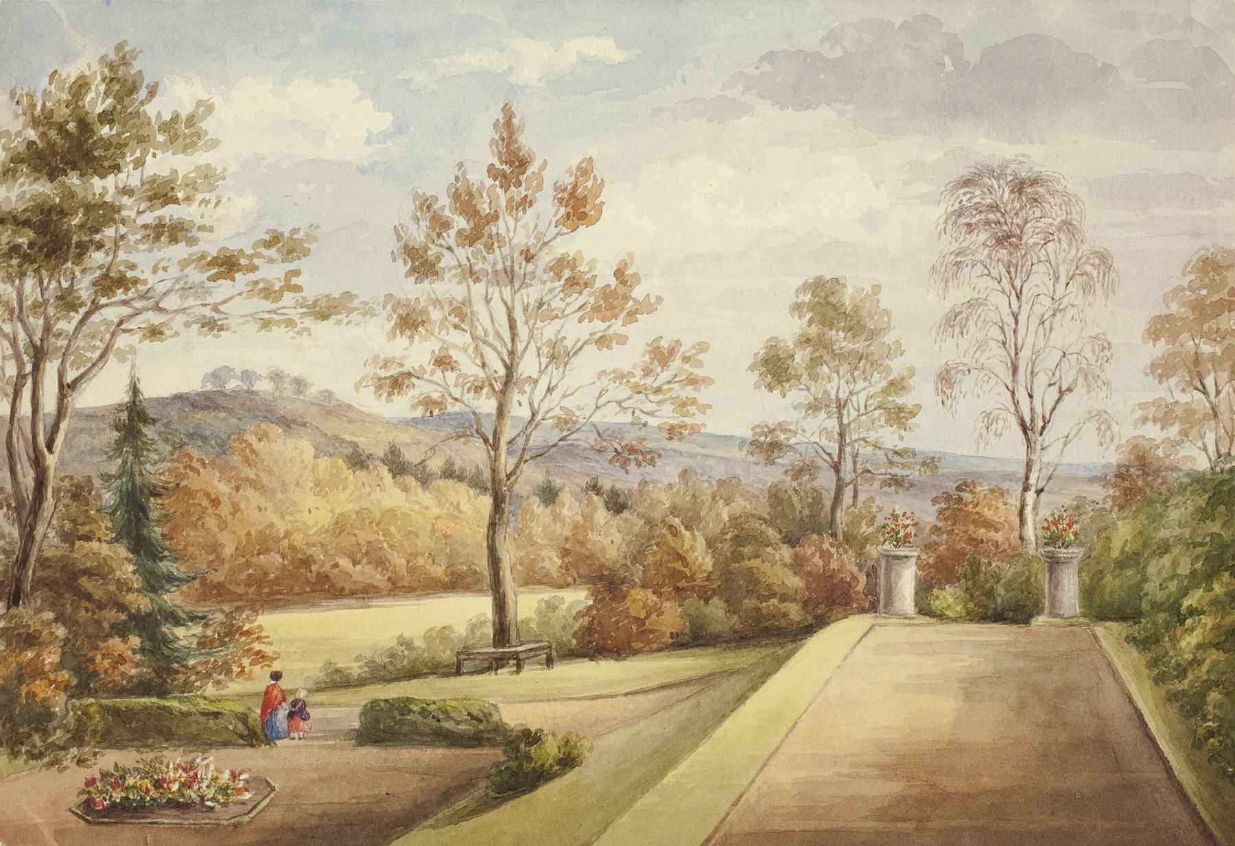 Terrace at Wentworth Castle, by Elizabeth Murray, public domain