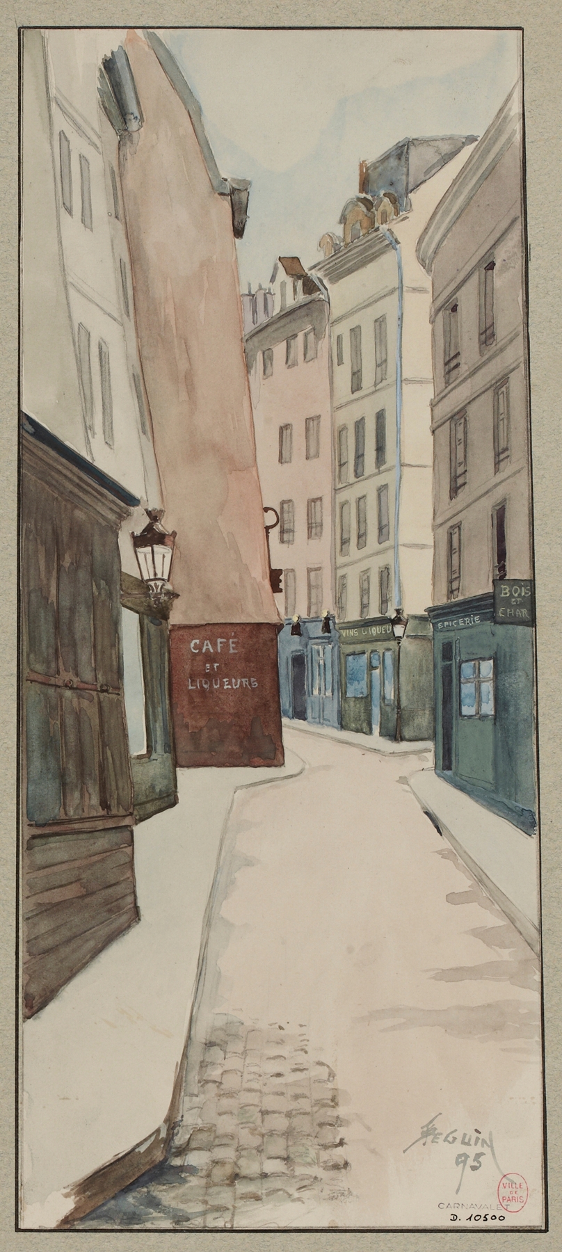 Rue de Lanneau by F. Séguin, depicting a tranquil street scene, unknown medium.