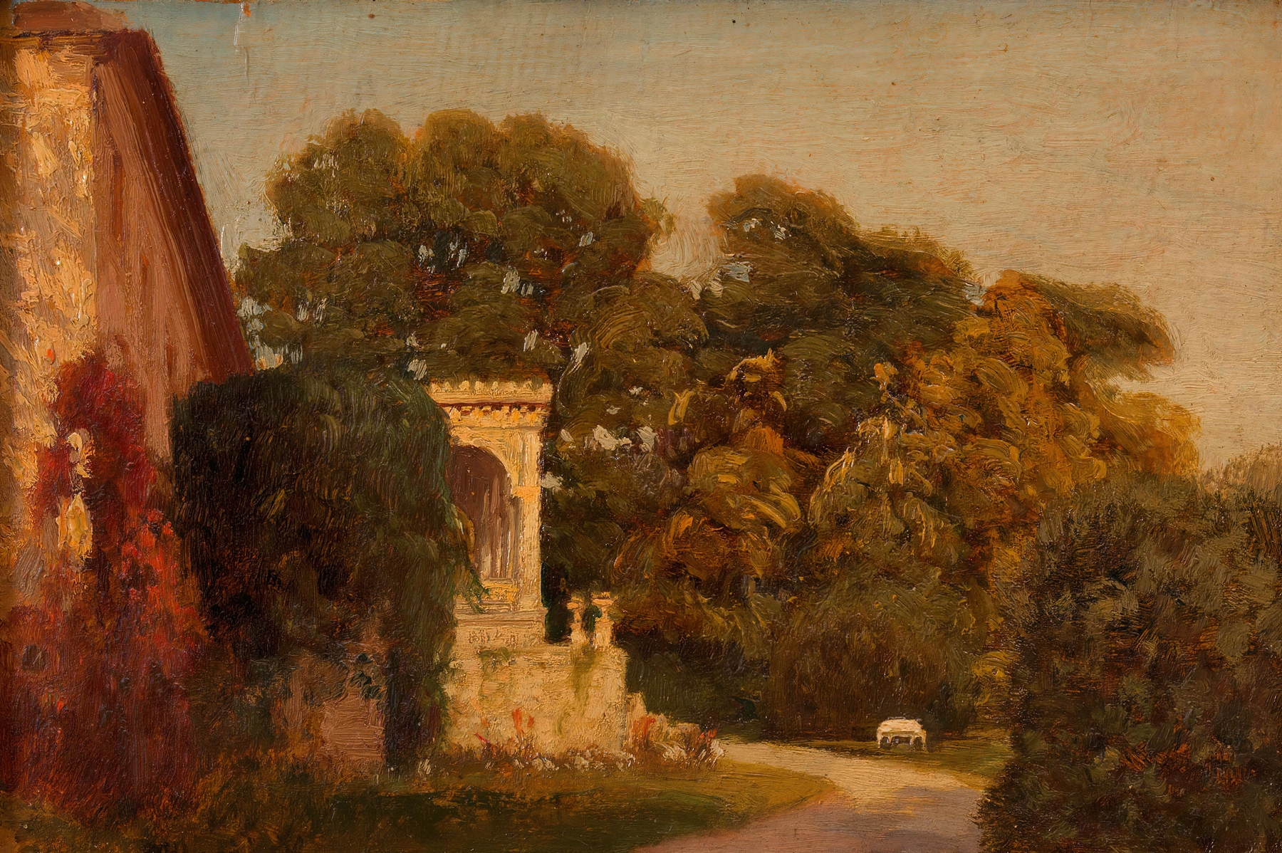 Landscape of a park scene by Anton Hlavacek, unknown medium