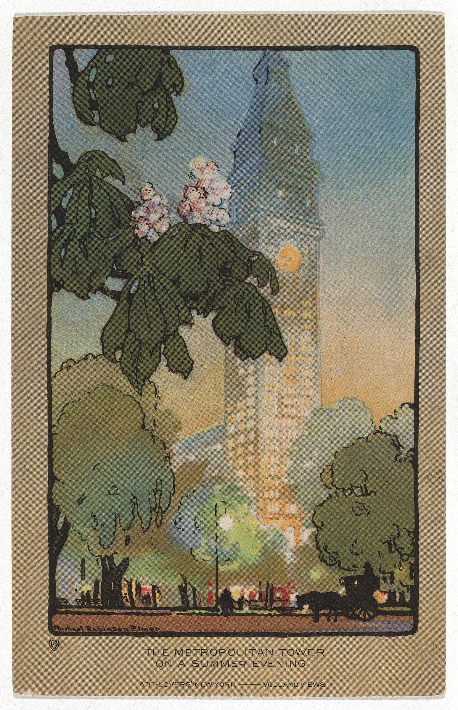 The Metropolitan Tower on A Summer Evening, by Rachael Robinson Elmer, public domain