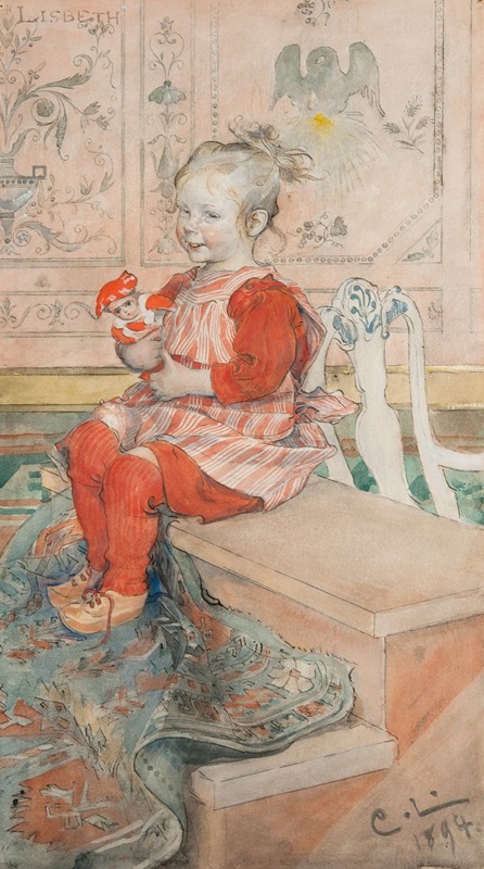 A portrait of a young girl by Carl Larsson.